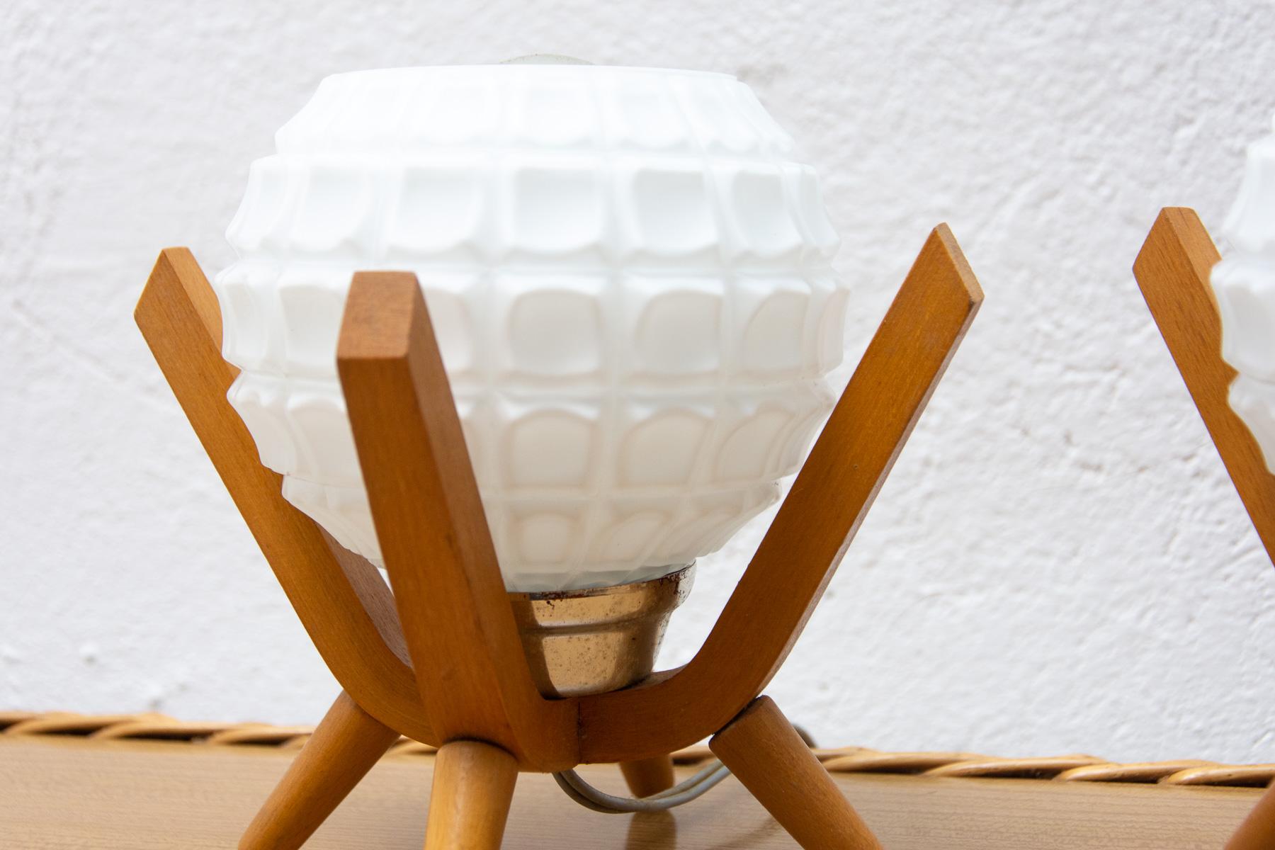 Mid Century Table Lamps Drevo Humpolec, Czechoslovakia, 1960´s, Set of 2 6