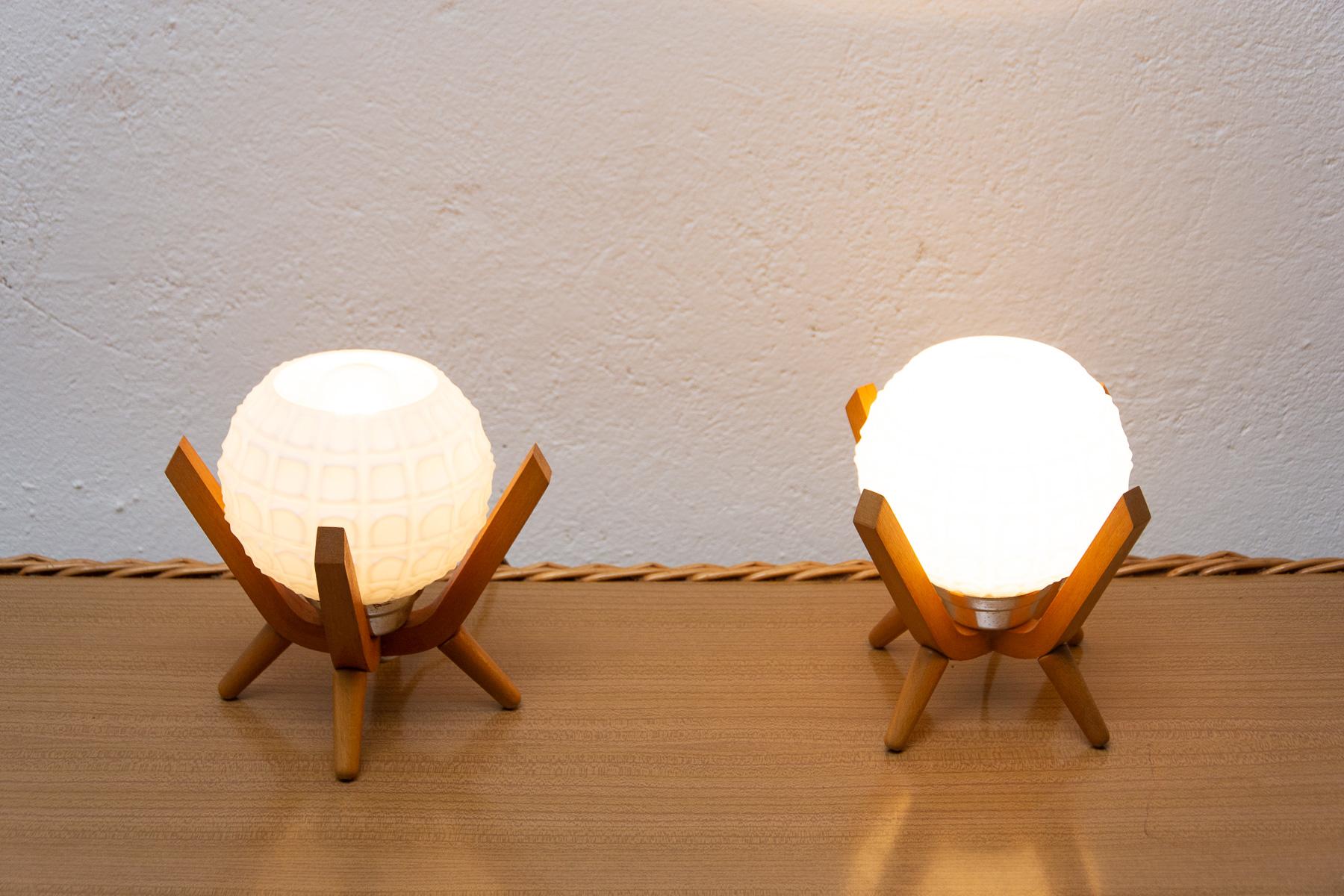 Mid Century Table Lamps Drevo Humpolec, Czechoslovakia, 1960´s, Set of 2 10