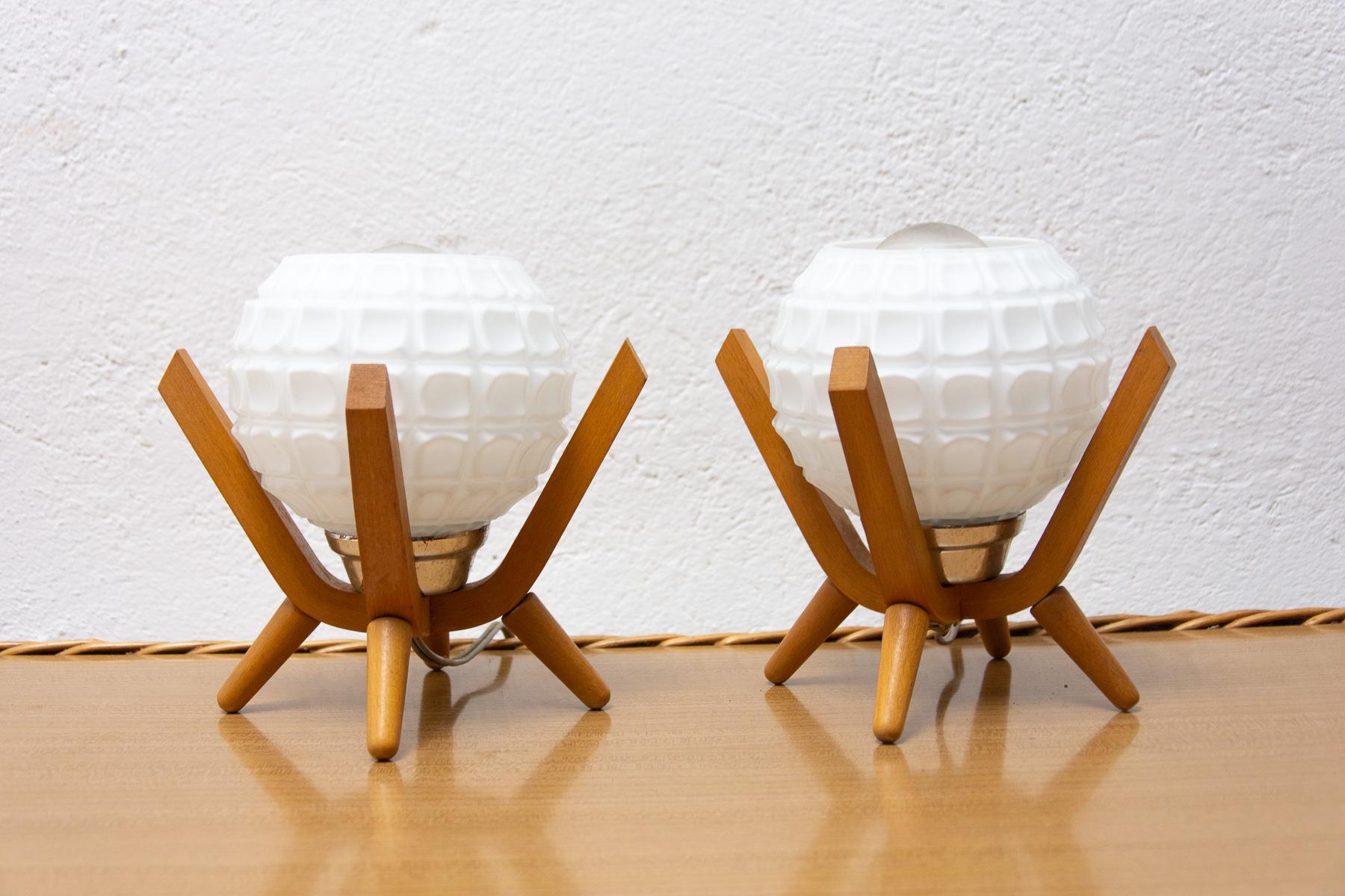 Mid Century Table Lamps Drevo Humpolec, Czechoslovakia, 1960´s, Set of 2 11