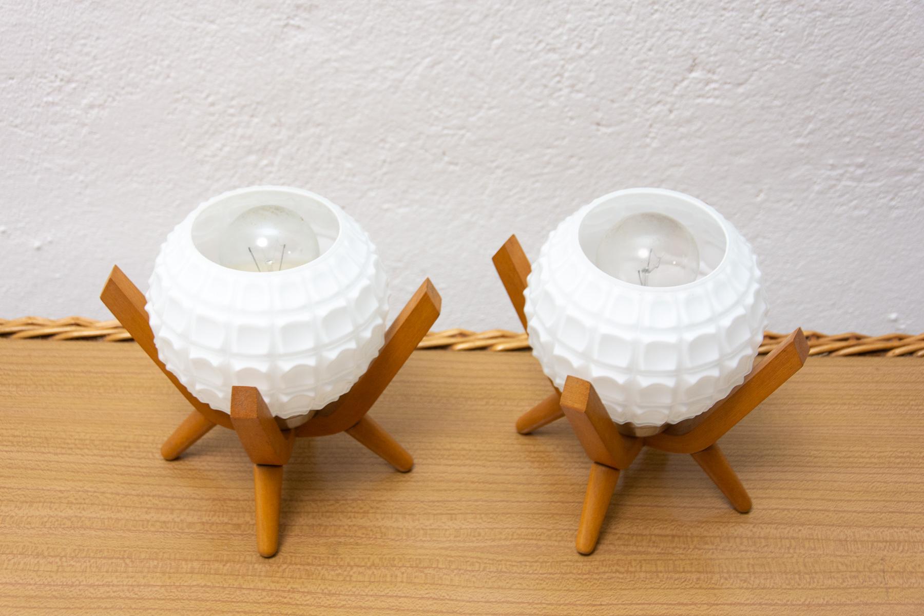Mid Century Table Lamps Drevo Humpolec, Czechoslovakia, 1960´s, Set of 2 2