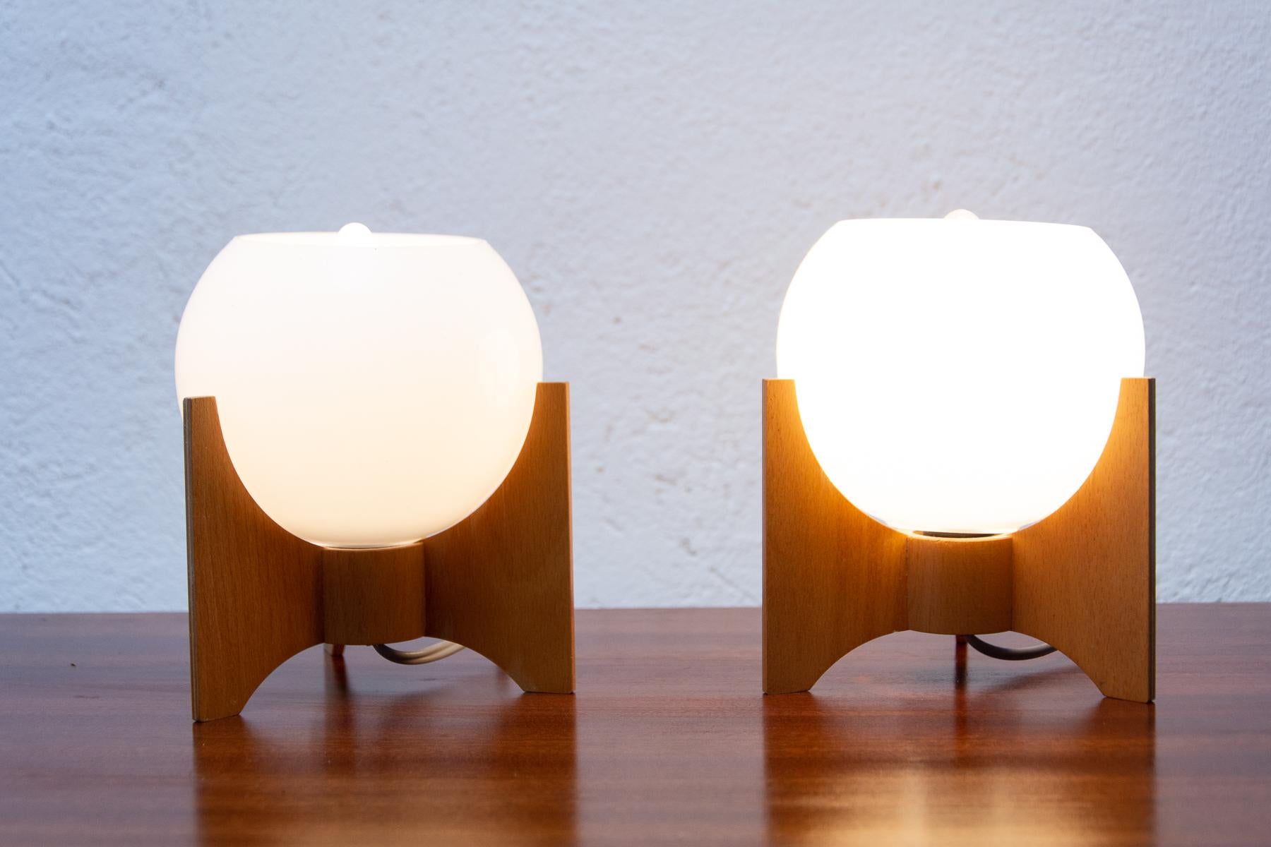 Mid Century Table Lamps Drevo Humpolec, Czechoslovakia, 1970´s, Set of 2 6