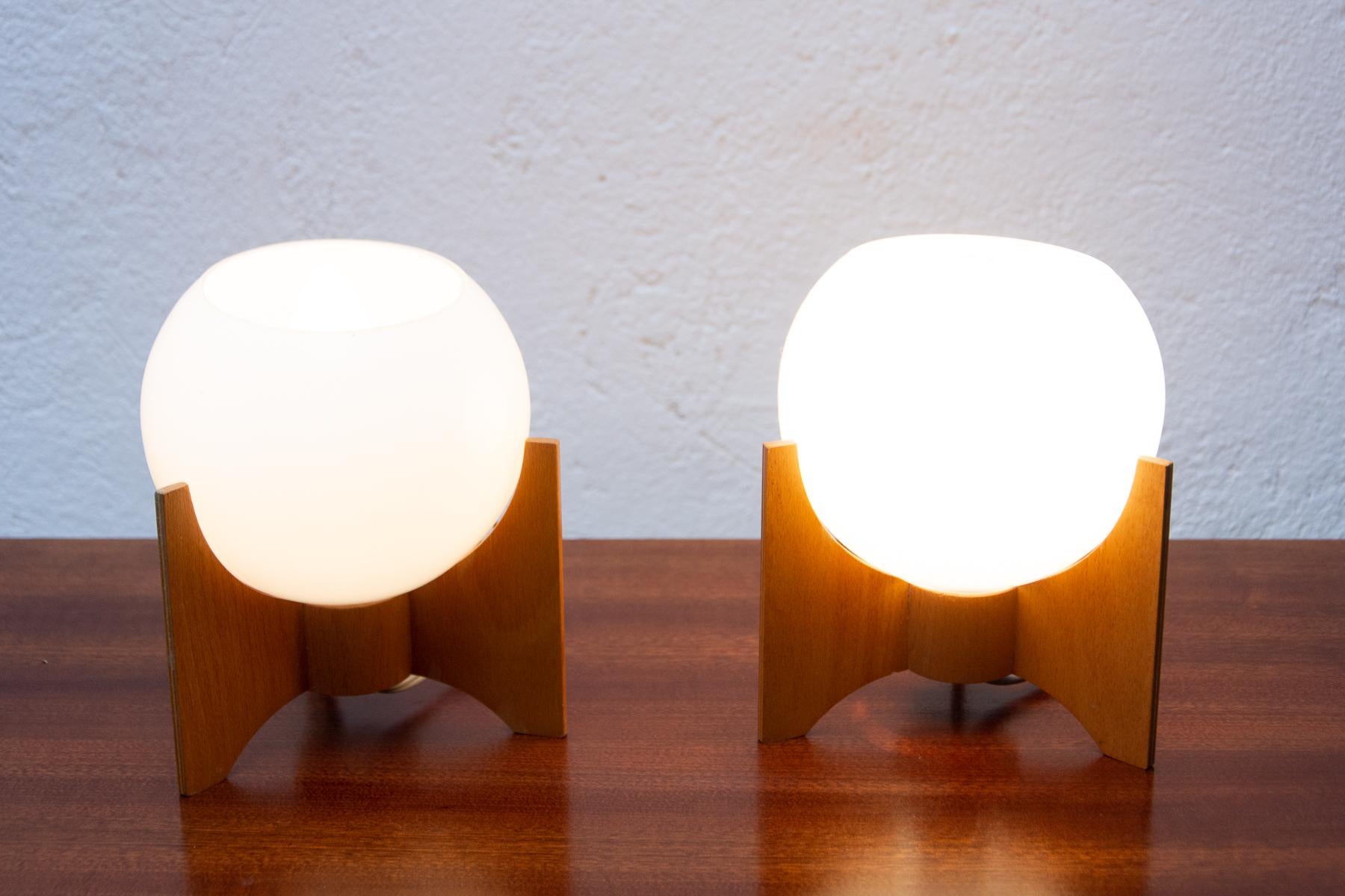 Mid Century Table Lamps Drevo Humpolec, Czechoslovakia, 1970´s, Set of 2 7