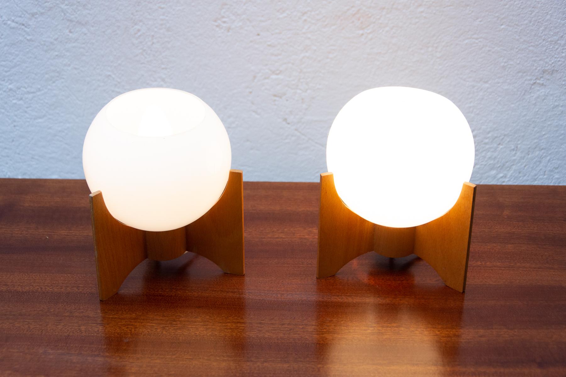 Mid Century Table Lamps Drevo Humpolec, Czechoslovakia, 1970´s, Set of 2 8