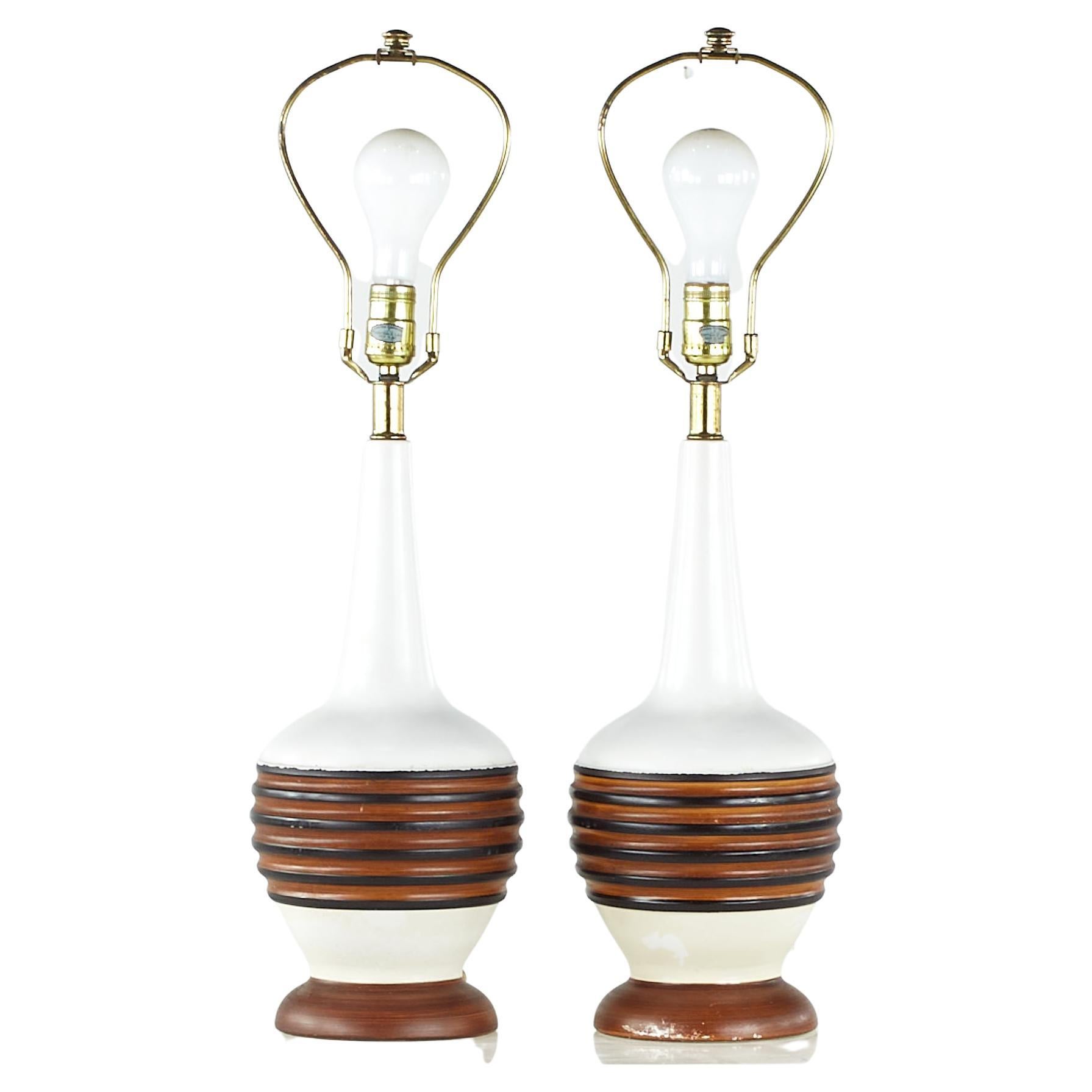 Midcentury Table Lamps, Pair For Sale