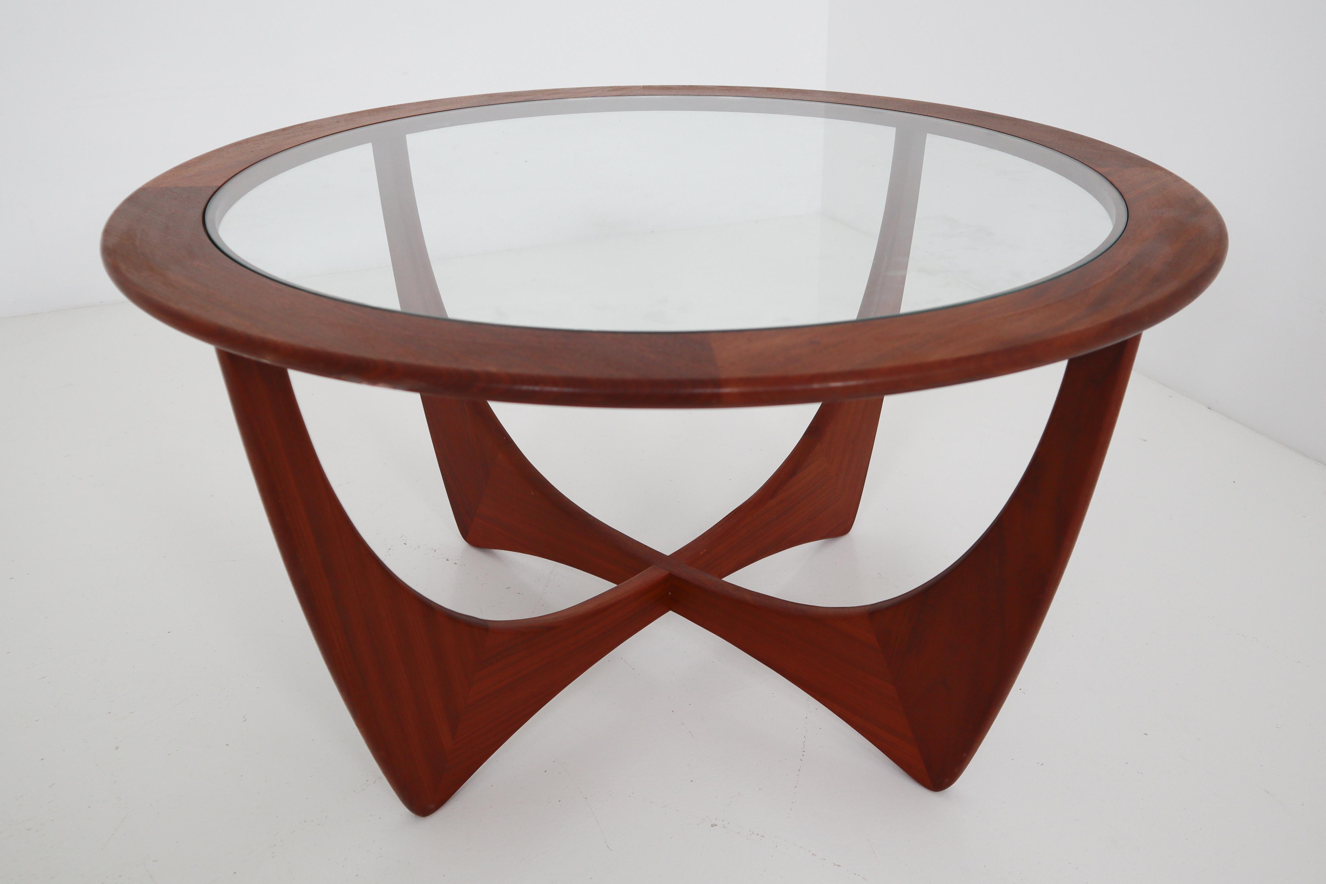 Mid-Century Modern Midcentury Table of Afromisa Wood with Glass by V.B. Wilkins for G-Plan