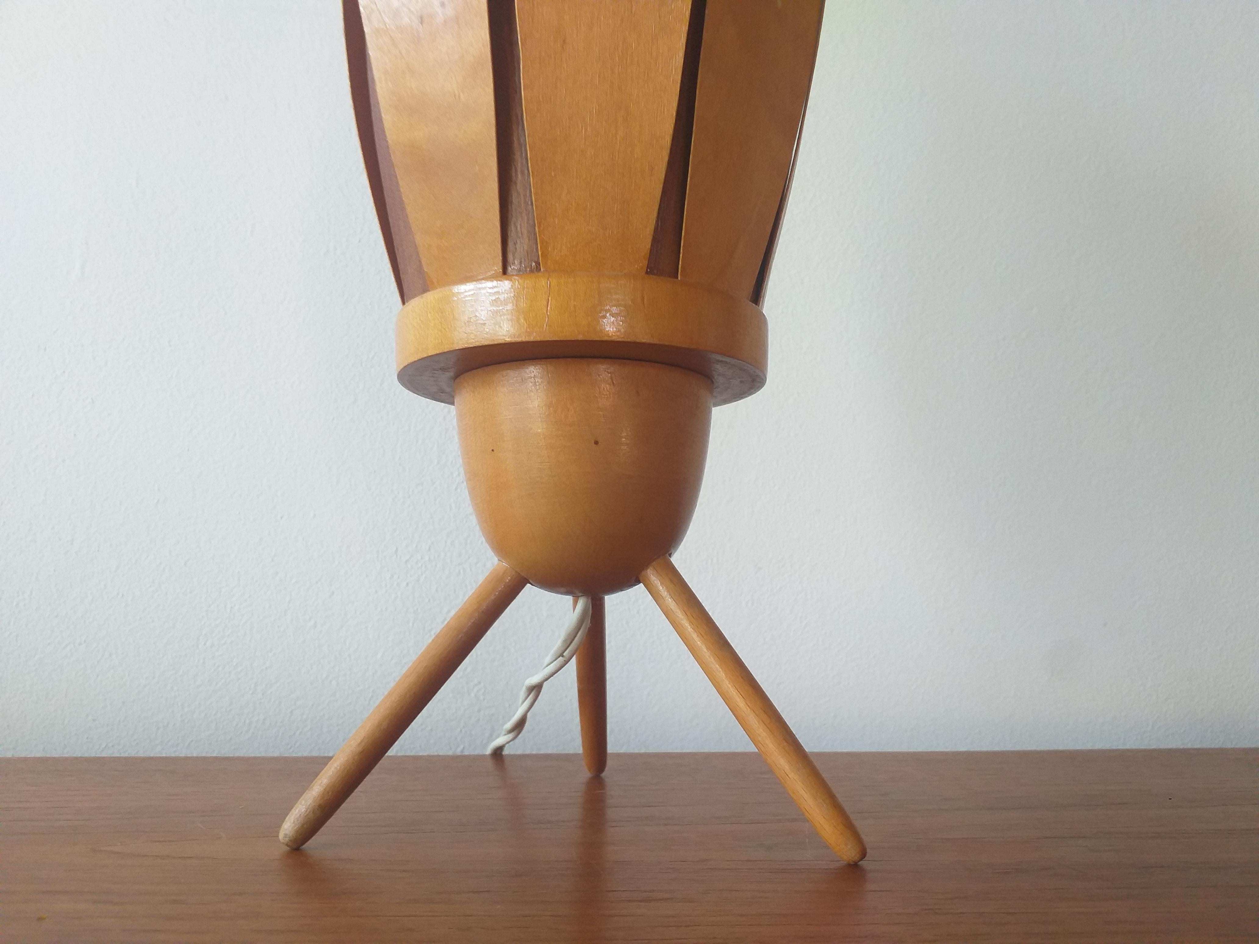 Veneer Mid Century Table or Floor Lamp ULUV, 1960s For Sale
