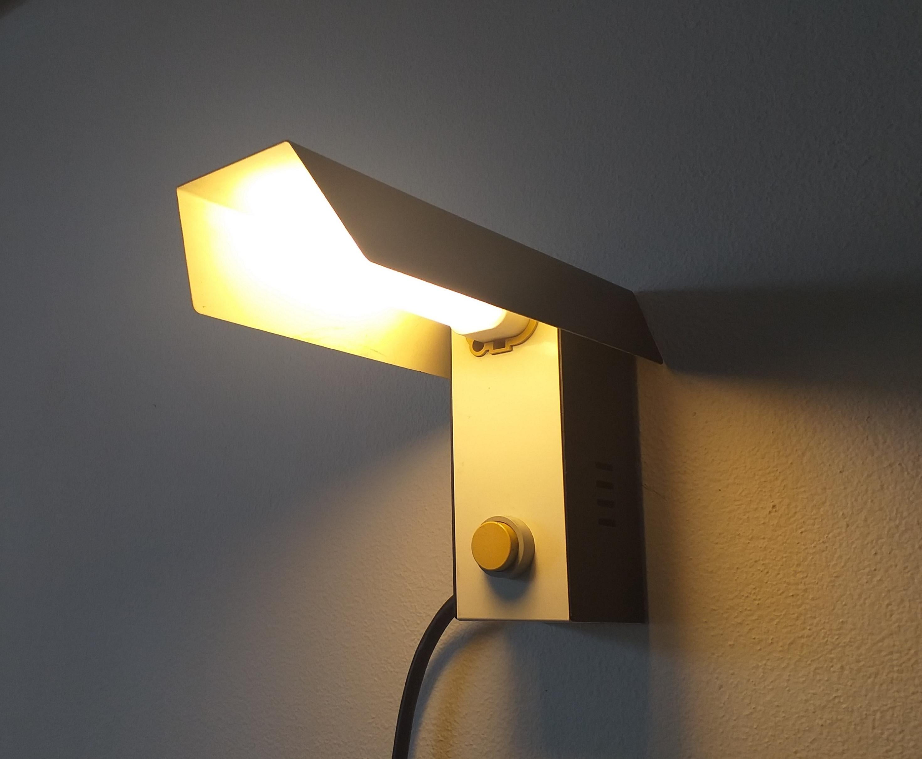 Metal Midcentury Table or Wall Lamp Napako Designed by Josef Hurka, 1970s For Sale