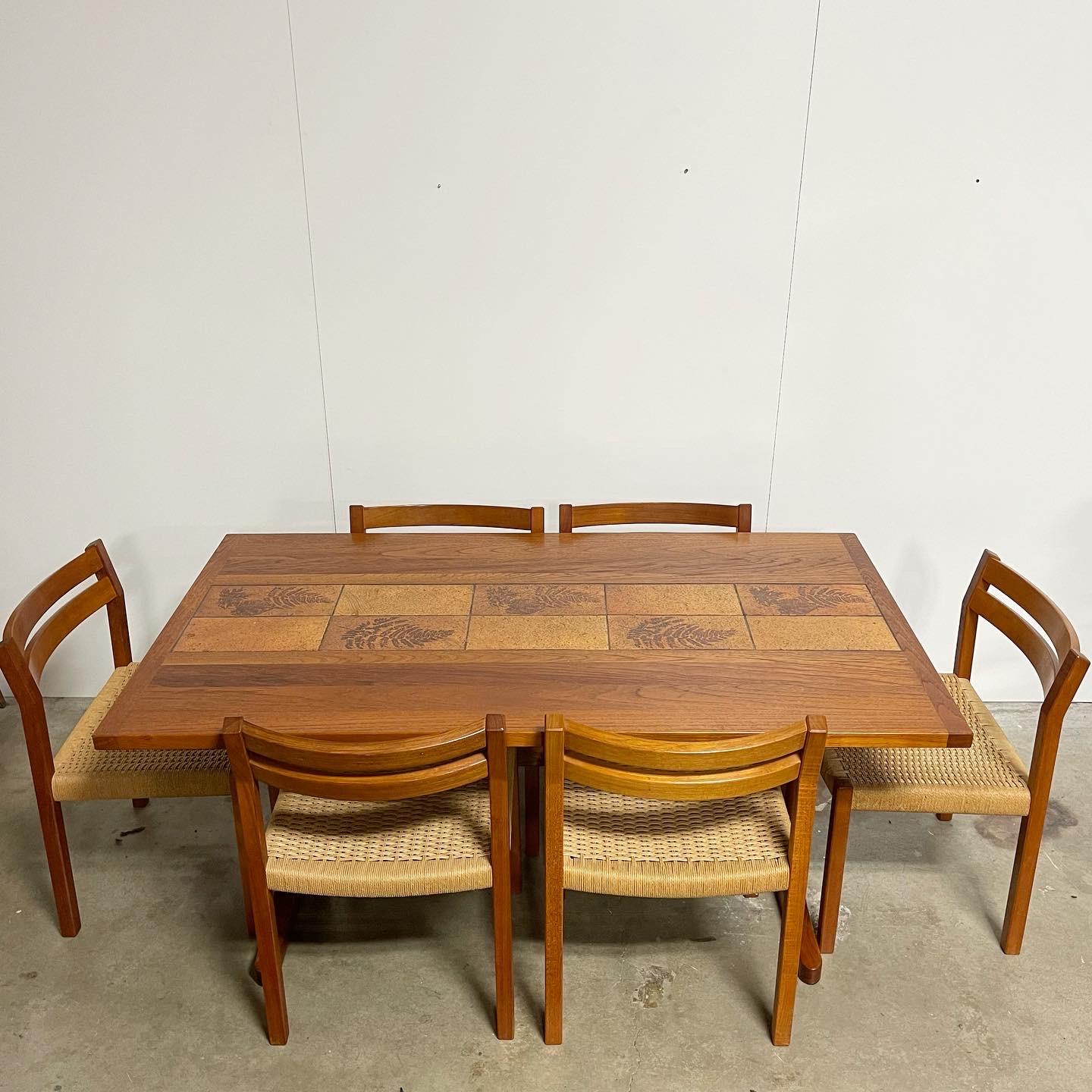 Mid Century Table Set by Jorgen Henrik Møller, Table by Gangsø Møbler In Good Condition In Spokane Valley, WA