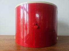 Mid Century Table Toiletries Box with Mirror, Space Age, Plastimat, Italy, 1970s