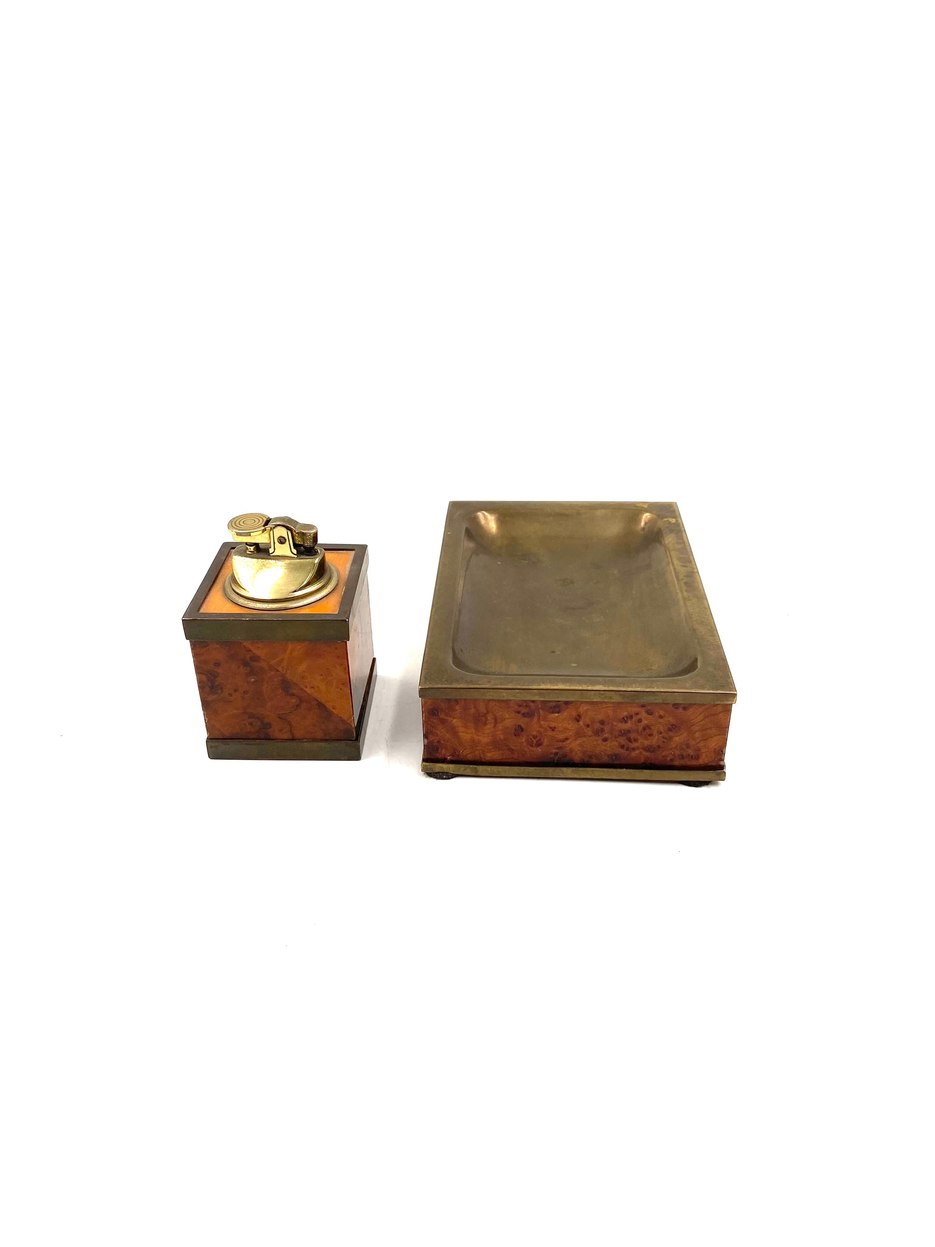 Mid-century Table top smoking set, ashtray and table lighter, Italy 1950s 4