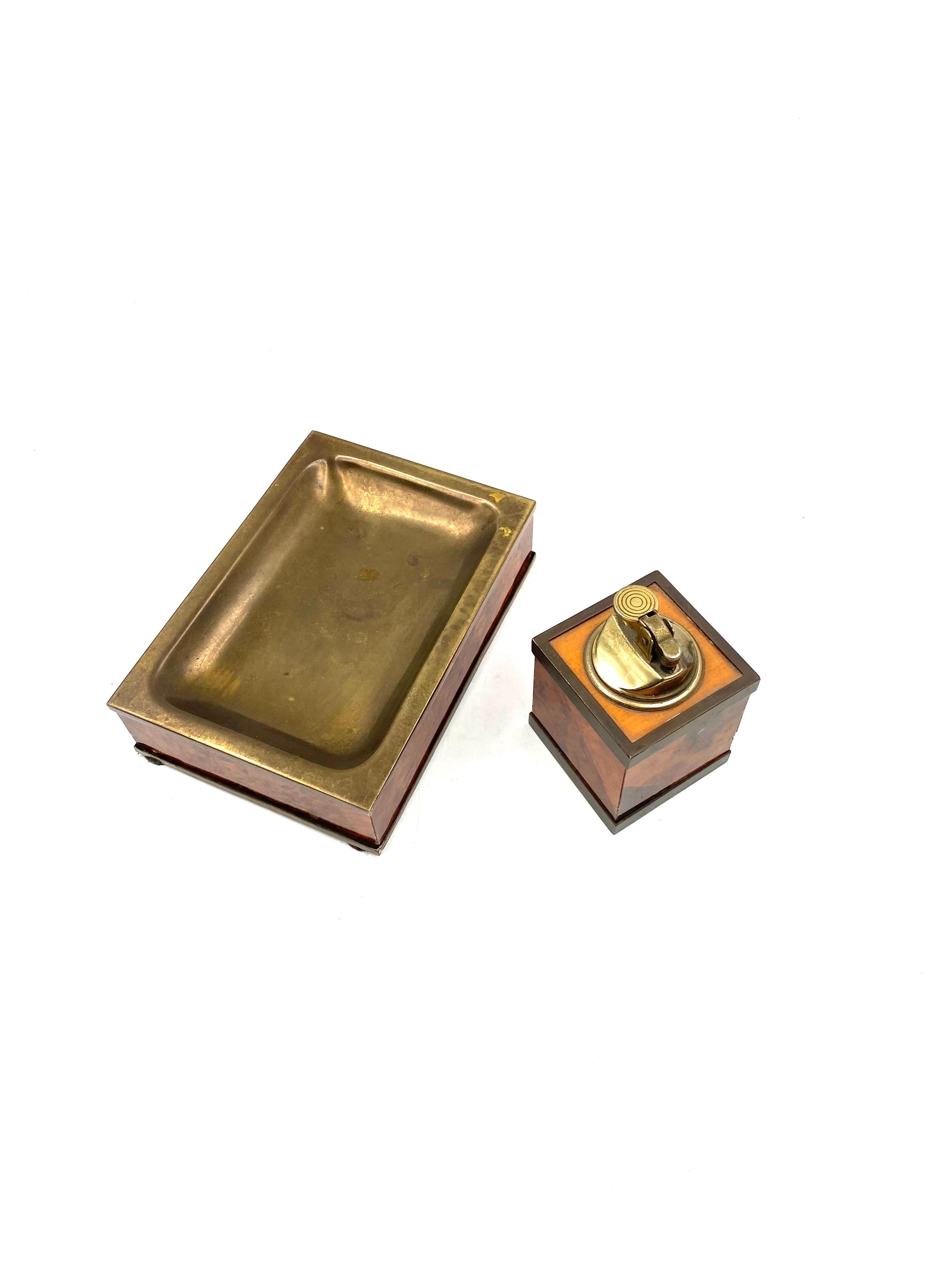 Mid-century Table top smoking set, ashtray and table lighter, Italy 1950s For Sale 7