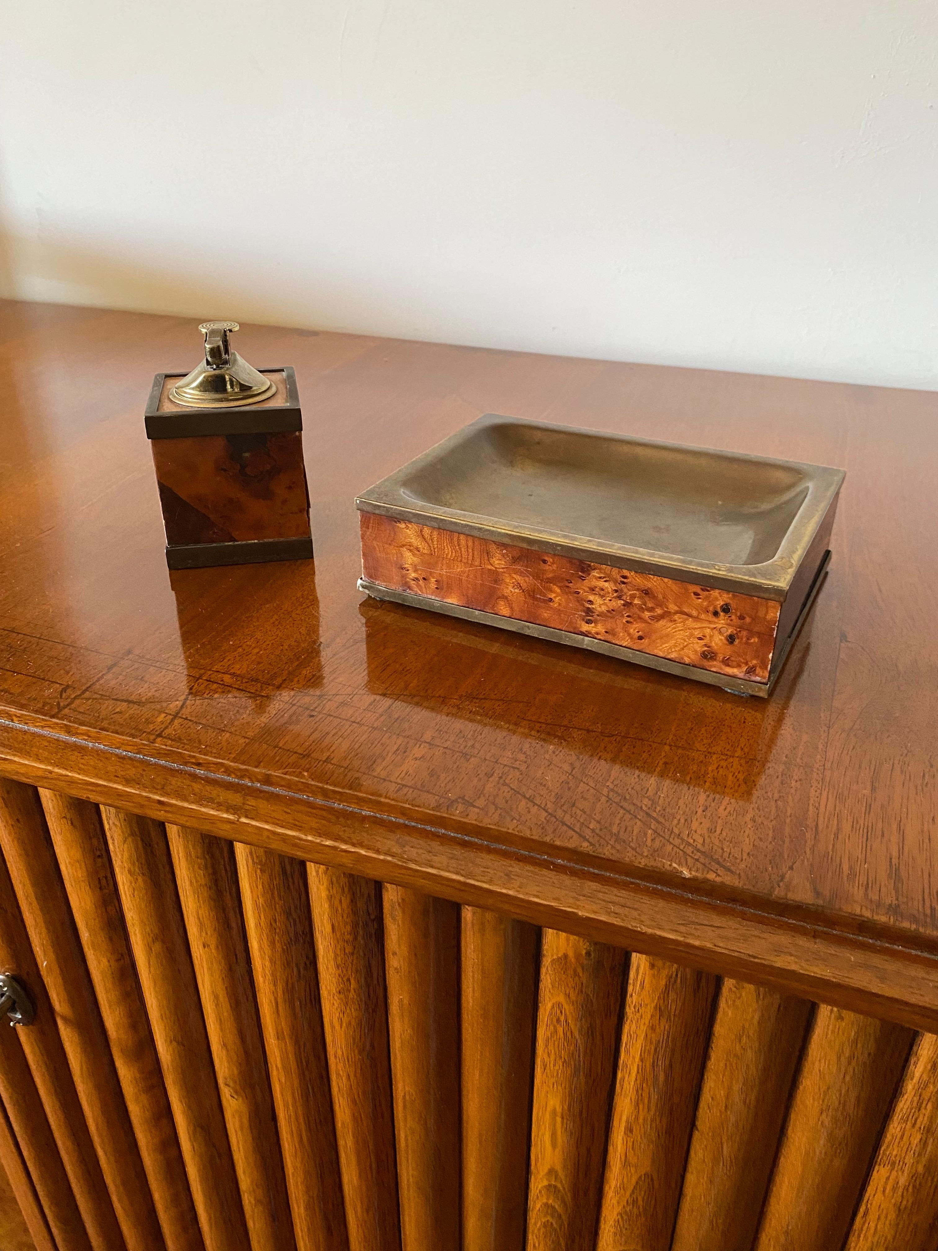 Mid-century Table top smoking set, ashtray and table lighter, Italy 1950s In Excellent Condition In Firenze, IT