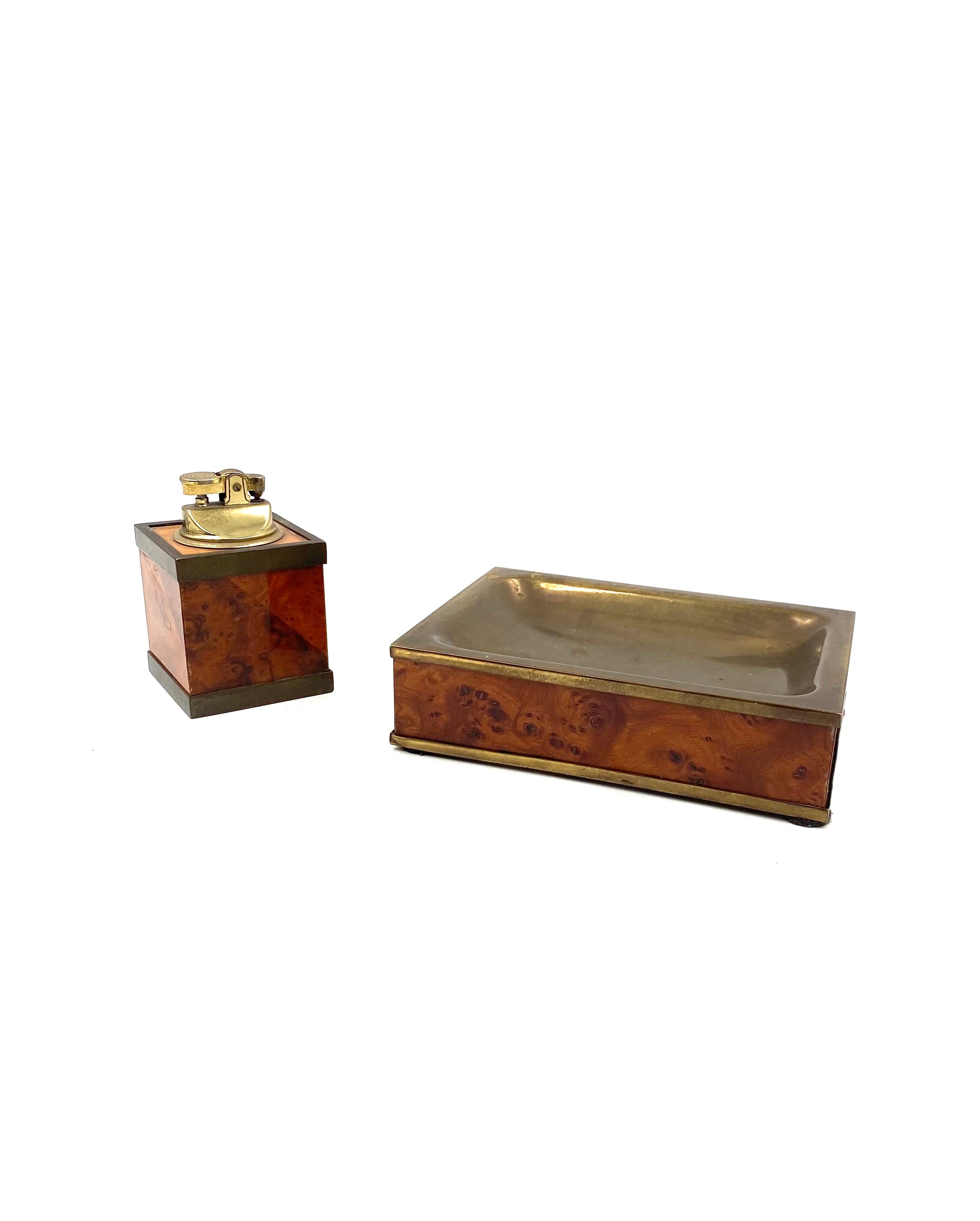 Mid-20th Century Mid-century Table top smoking set, ashtray and table lighter, Italy 1950s For Sale