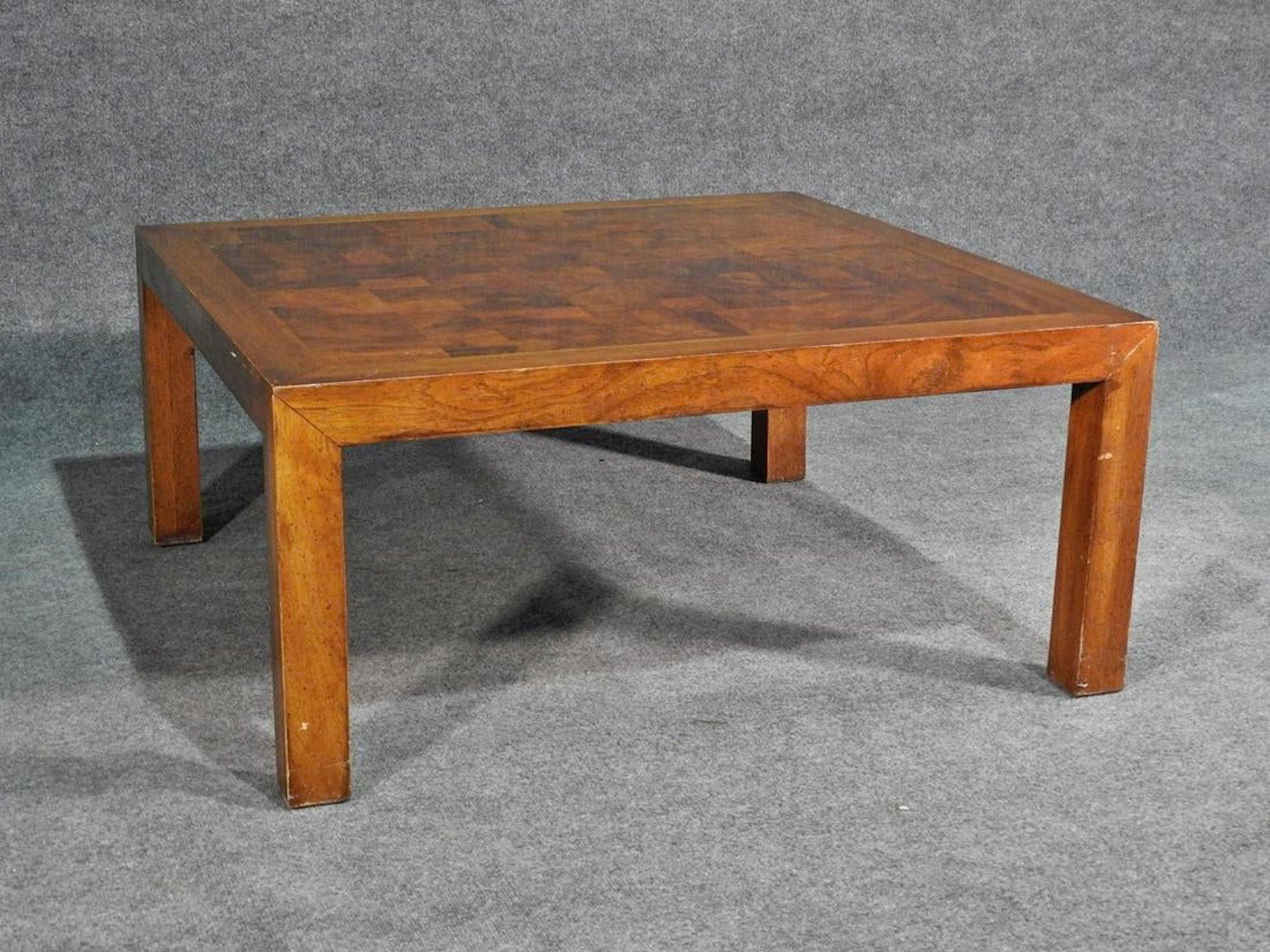 Midcentury Table with Burl Patchwork In Good Condition In Brooklyn, NY