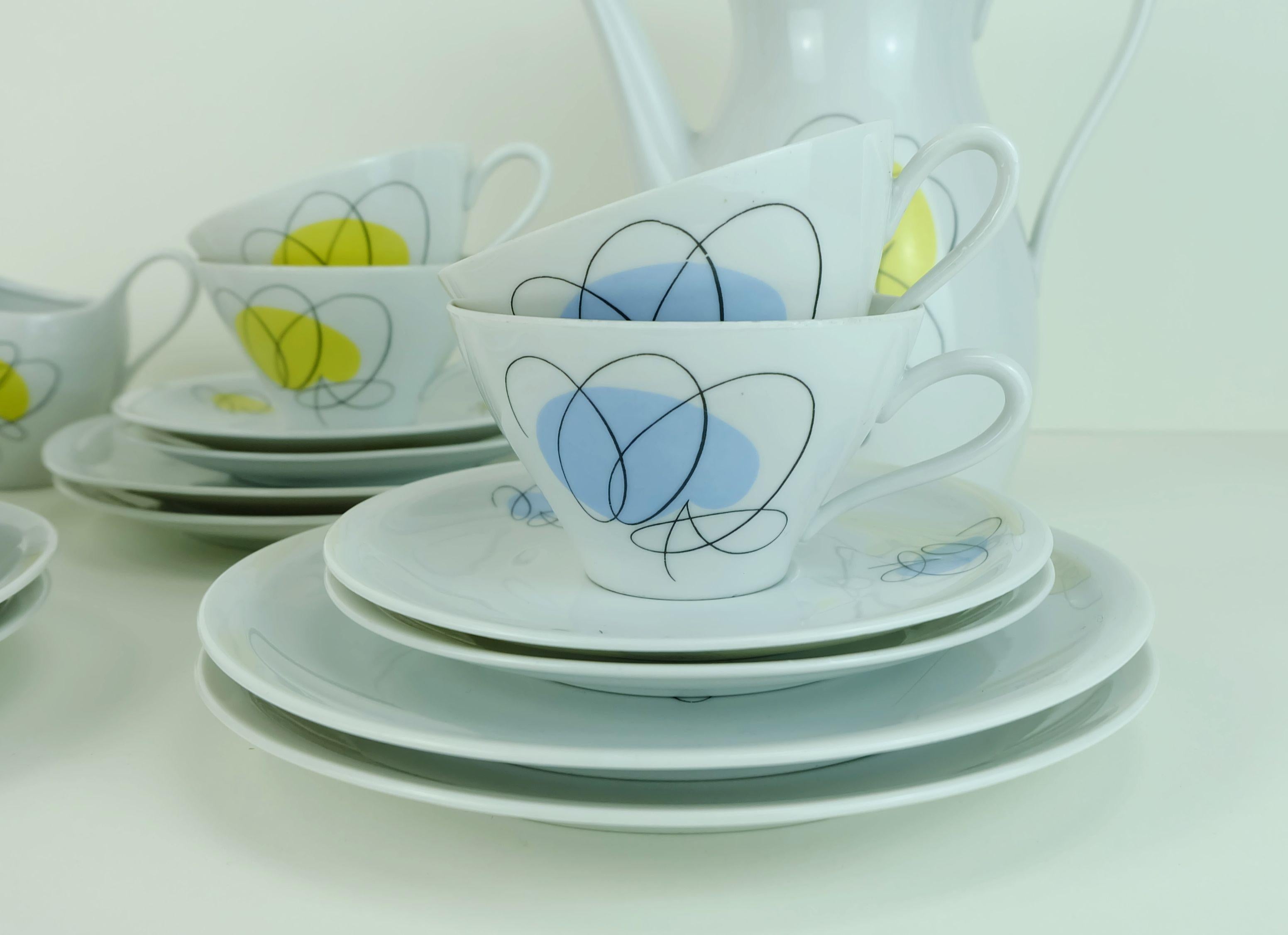 TABLEWARE schimmerndes abstraktes Bavaria-Dekor aus der Mitte des Jahrhunderts in Pastellfarben 1950er Jahre (Moderne der Mitte des Jahrhunderts) im Angebot