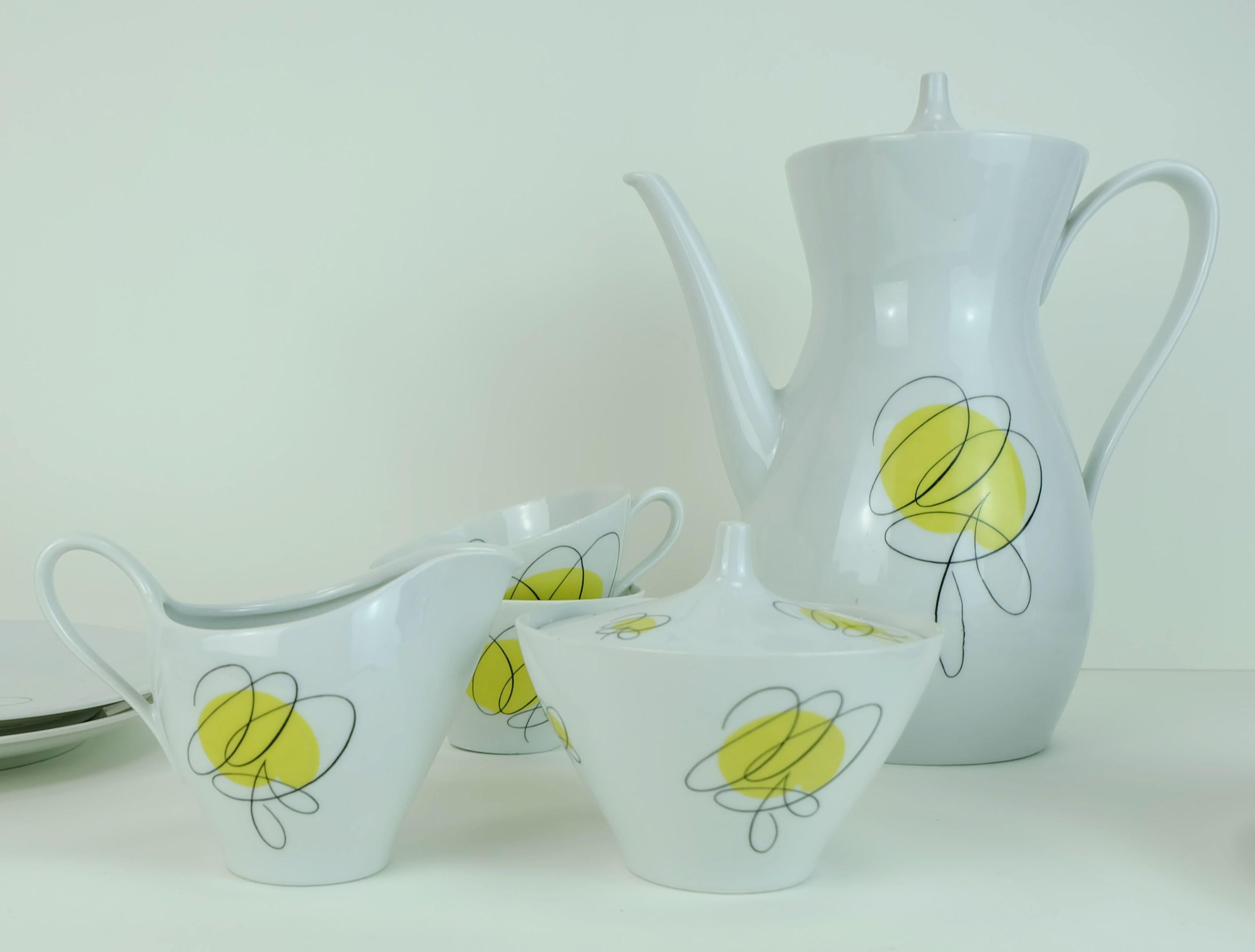 TABLEWARE schimmerndes abstraktes Bavaria-Dekor aus der Mitte des Jahrhunderts in Pastellfarben 1950er Jahre (Mitte des 20. Jahrhunderts) im Angebot