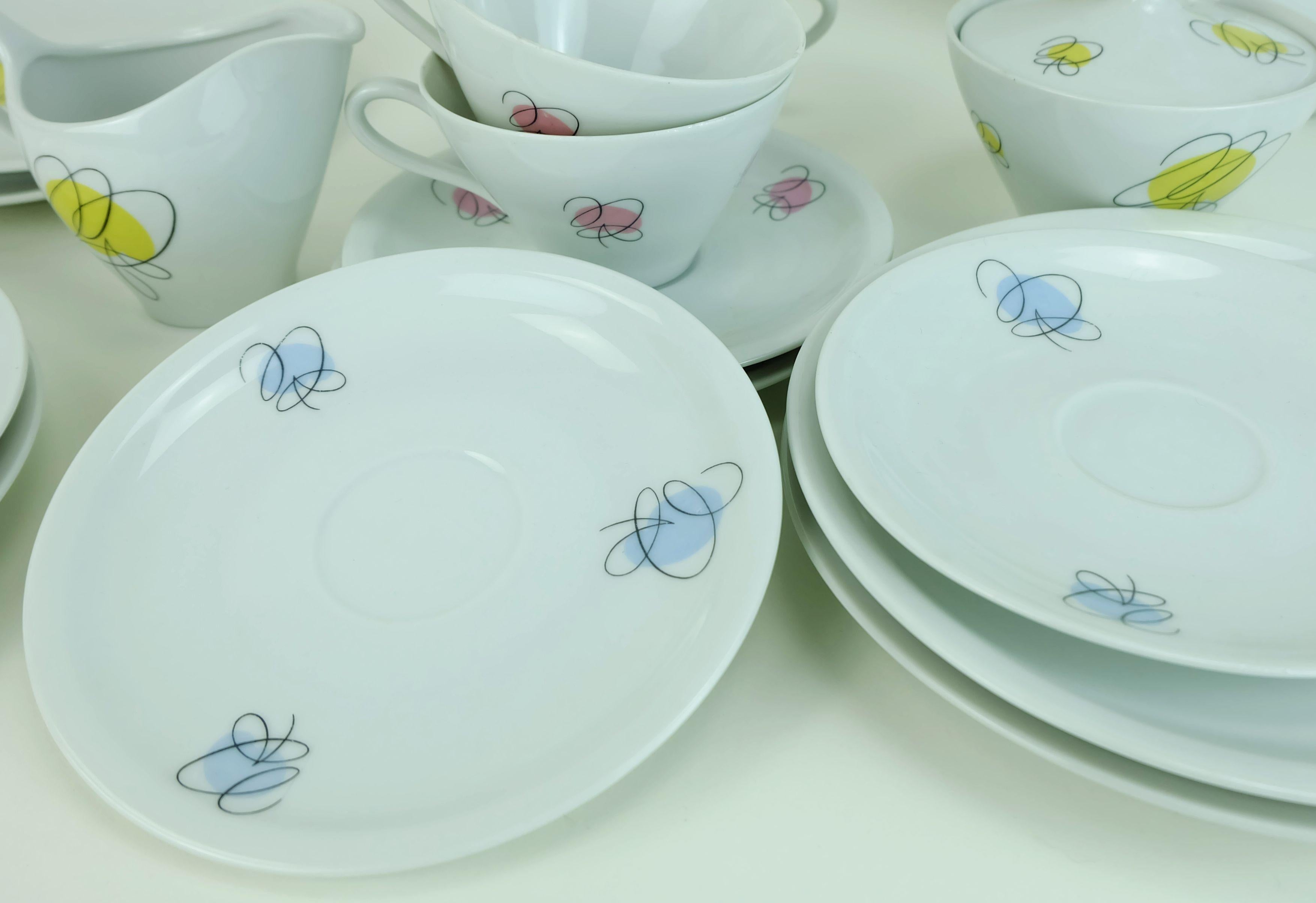 TABLEWARE schimmerndes abstraktes Bavaria-Dekor aus der Mitte des Jahrhunderts in Pastellfarben 1950er Jahre im Angebot 2