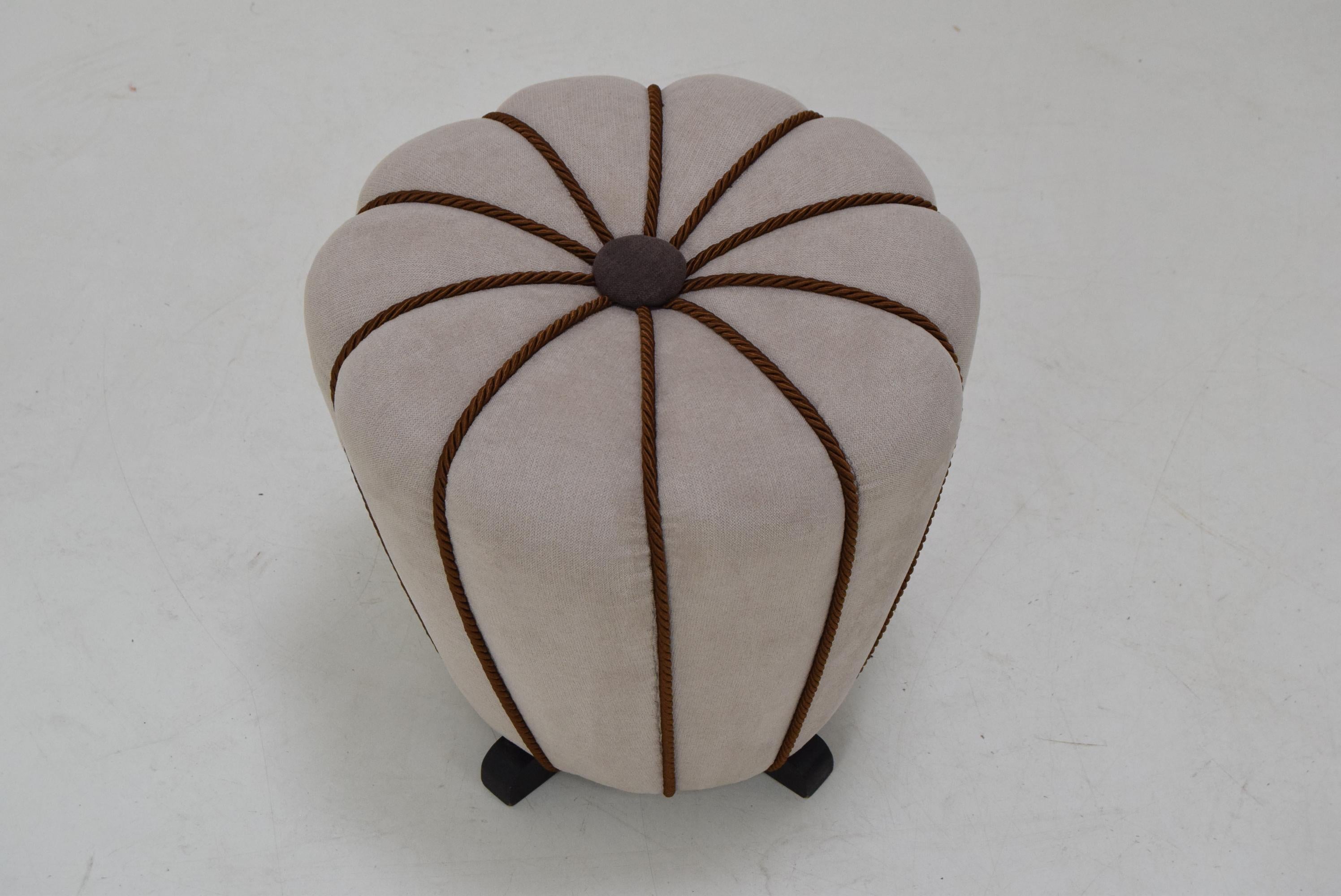 Fabric Mid-Century Tabouret by Jindrich Halabala, 1950’s