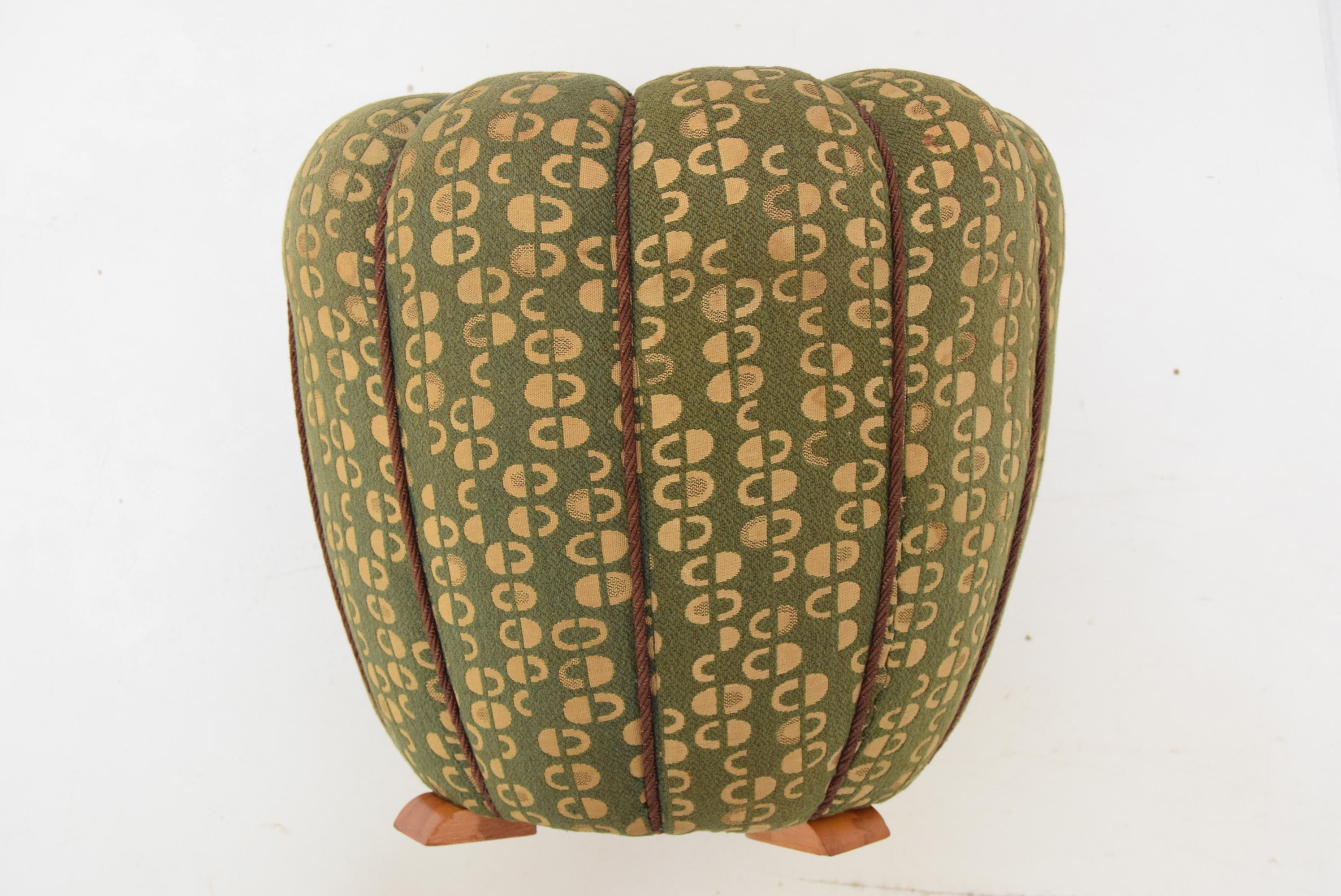 Fabric Mid-century Tabouret Designed by Jindrich Halabala, 1950's.  For Sale