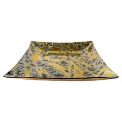 Mid Century Talbett Glass Gold Leafed Serving Tray Mid Century Talbett Glass Gold Leafed Serving Tray