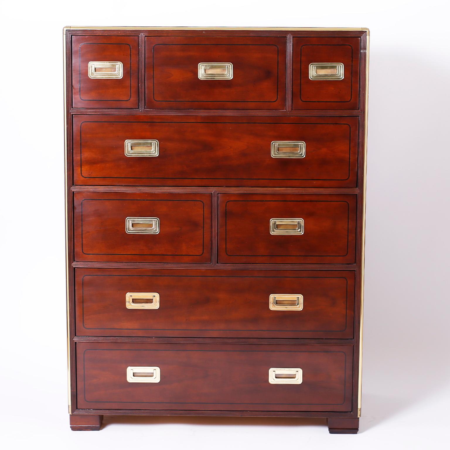 American Midcentury Tall Campaign Chest