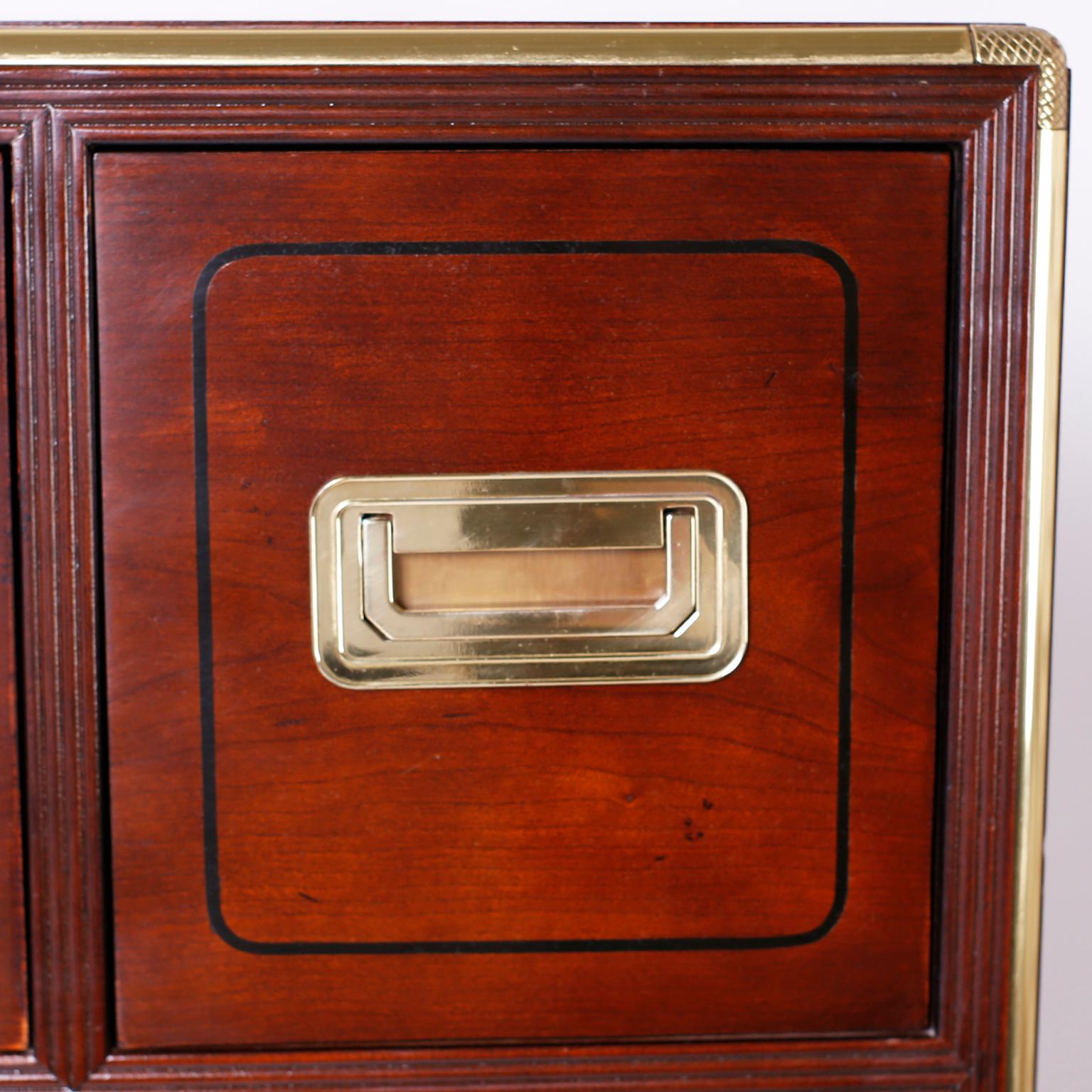 Mahogany Midcentury Tall Campaign Chest