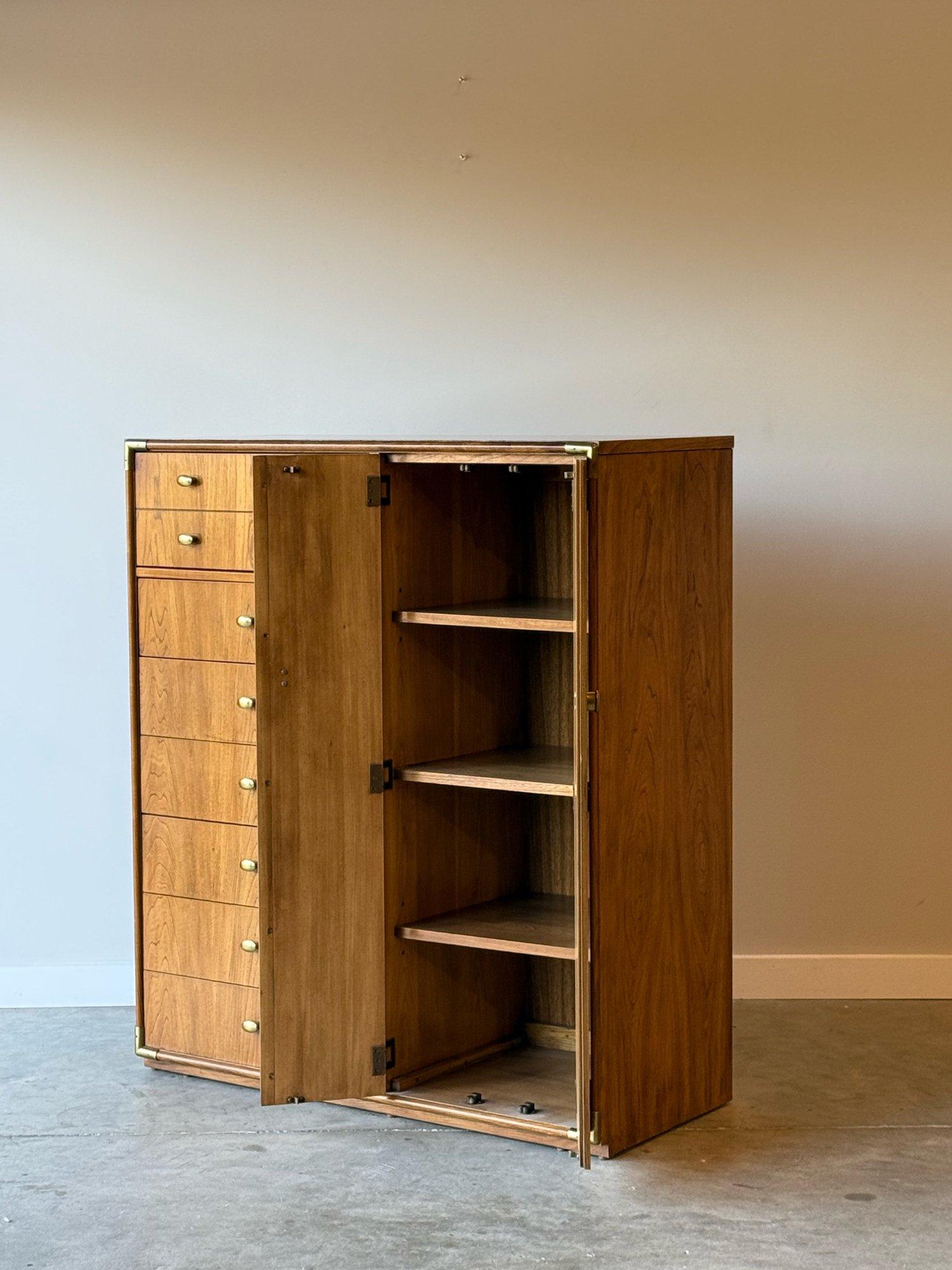 Mid-Century Modern Mid-Century Tall Campaign Style Dresser by Stanley Furniture