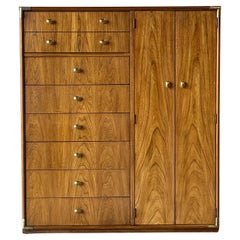 Mid-Century Tall Campaign Style Dresser by Stanley Furniture