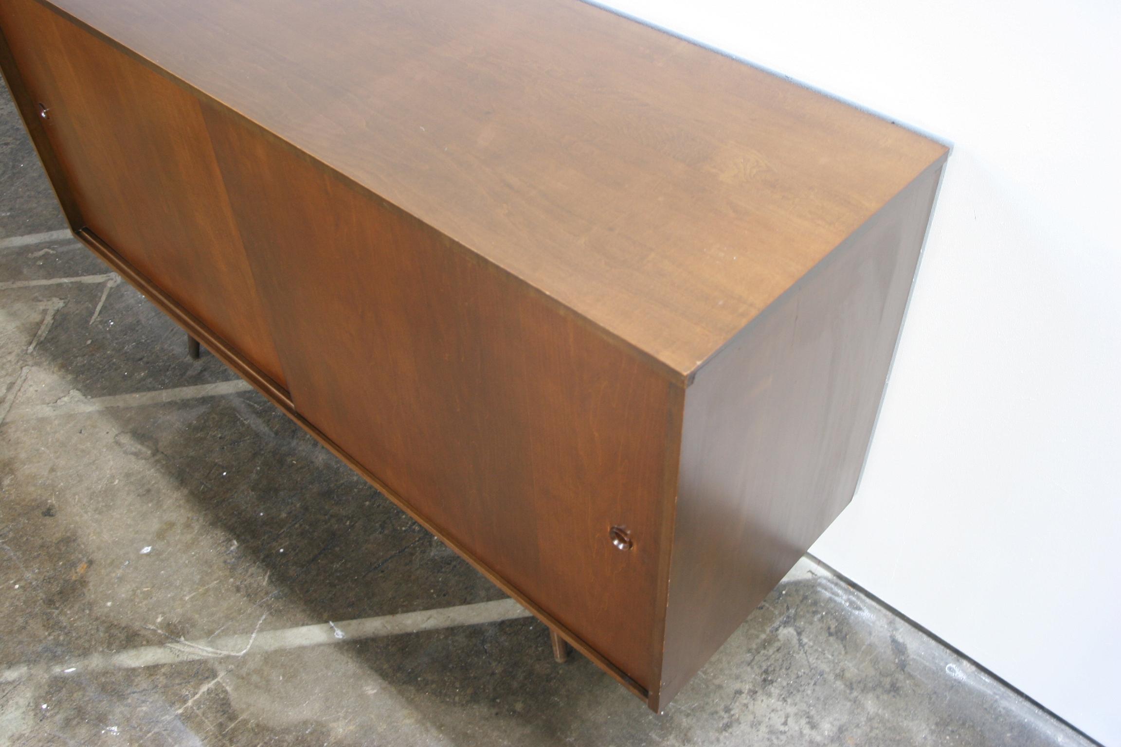 Midcentury Tall Credenza by Paul McCobb circa 1950 Planner Group #1514 Walnut 3