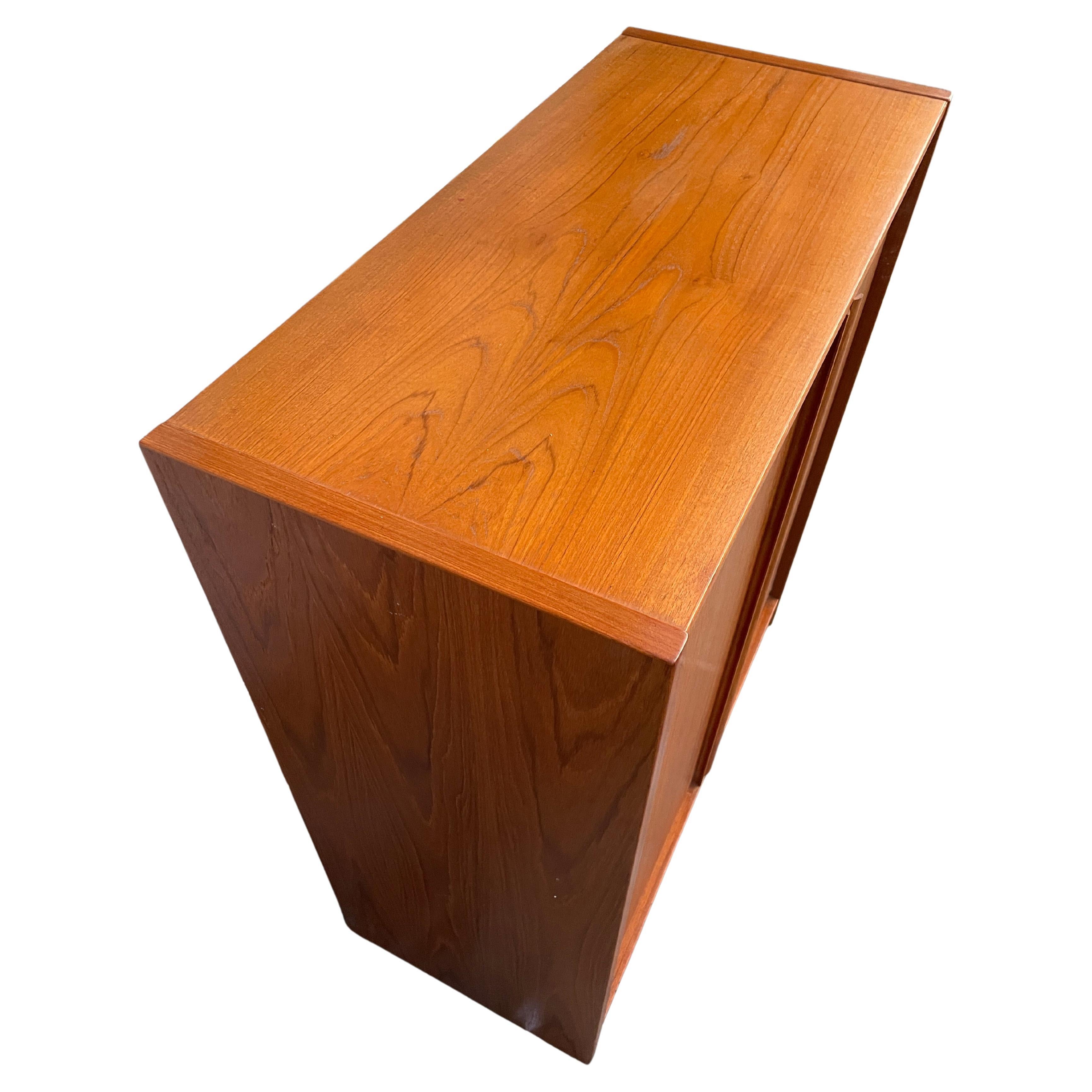 Woodwork Mid-Century Tall Danish Modern teak Dresser Wardrobe 6-Drawer Denmark For Sale