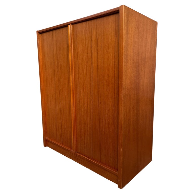 MidCentury Tall Danish Modern teak Dresser Wardrobe 6Drawer Denmark