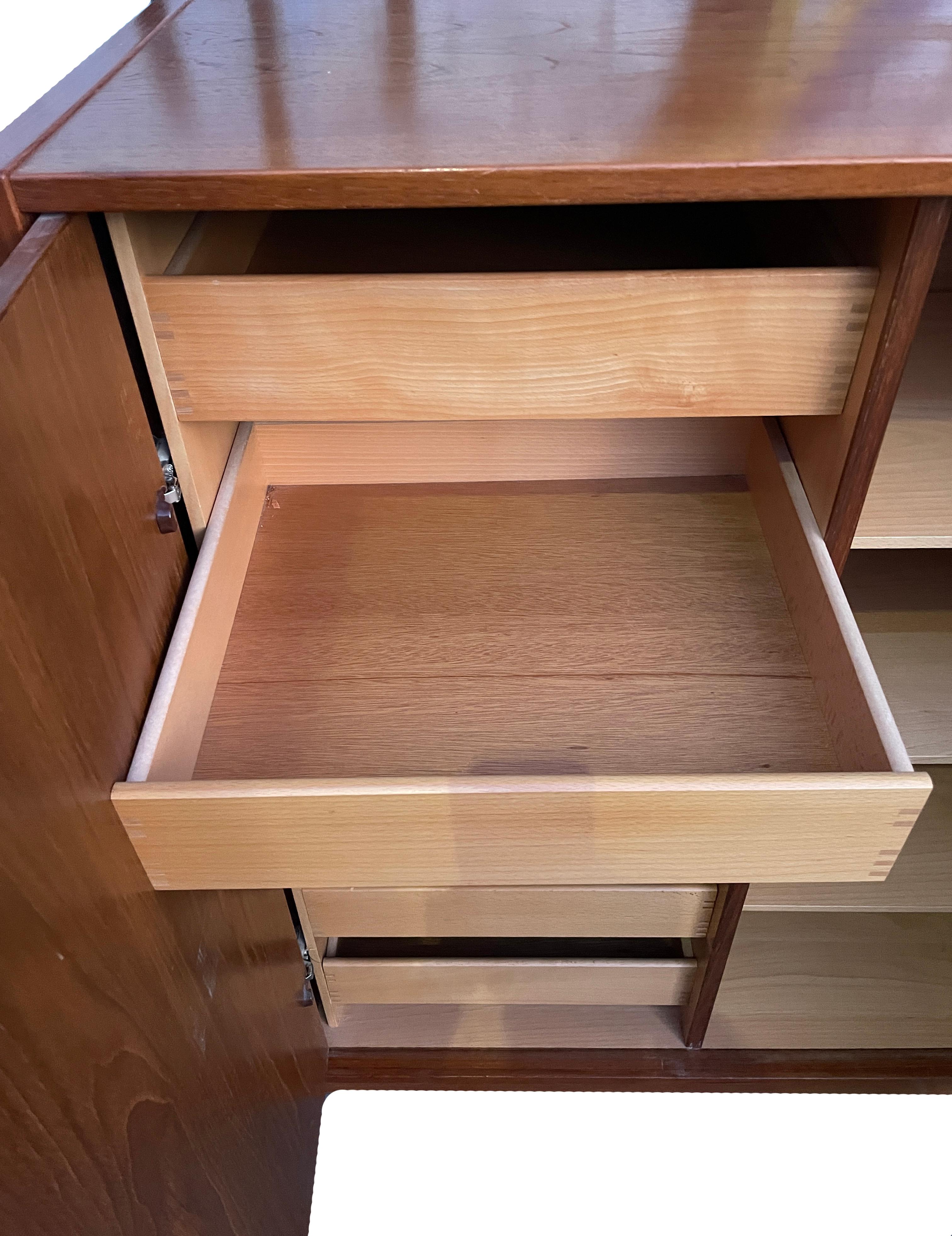 Teak Mid-Century Tall Danish Modern teak Dresser Wardrobe 6-Drawer Denmark