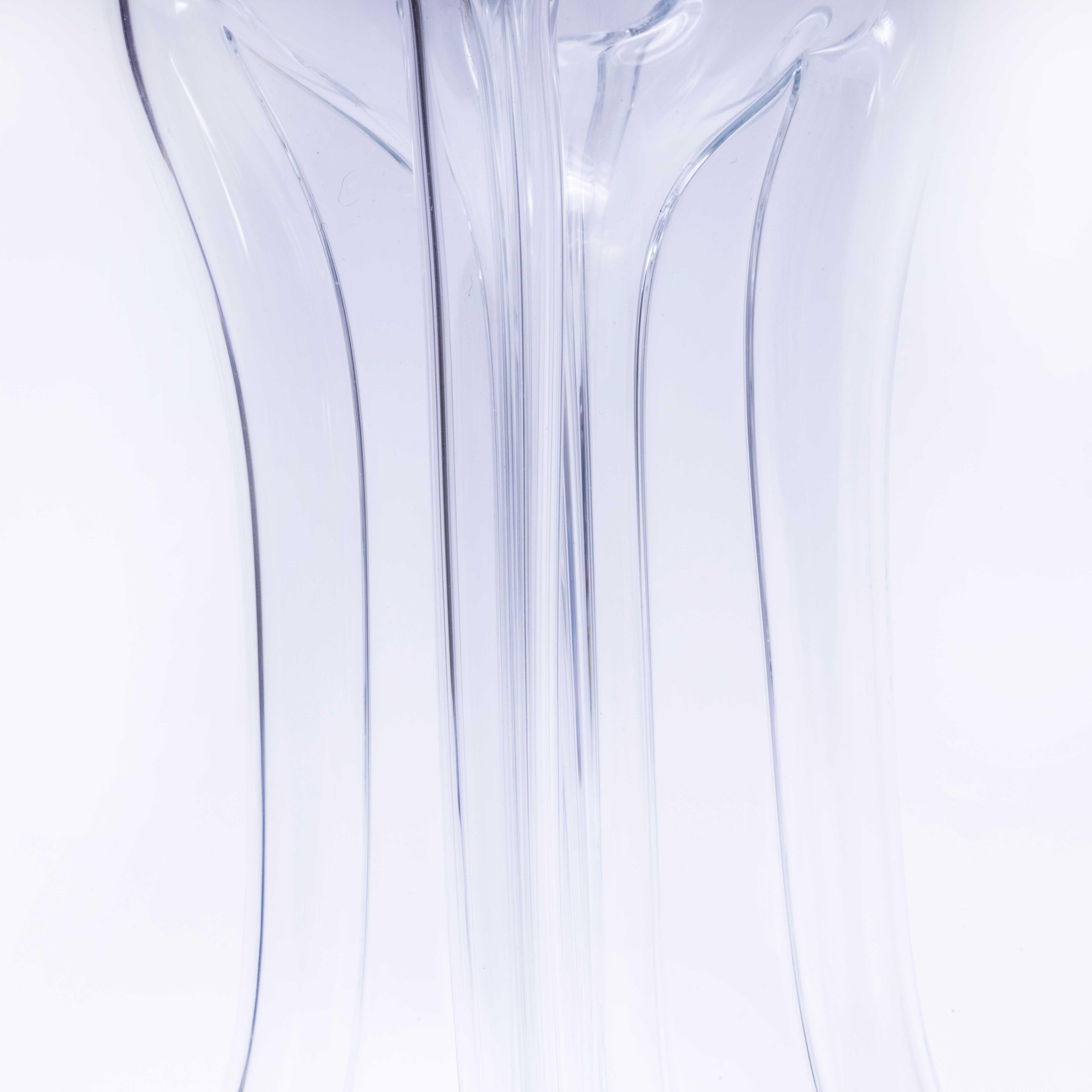 20th Century Mid Century Tall Drawn Art Glass Vase For Sale