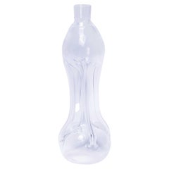 Mid Century Tall Drawn Art Glass Vase