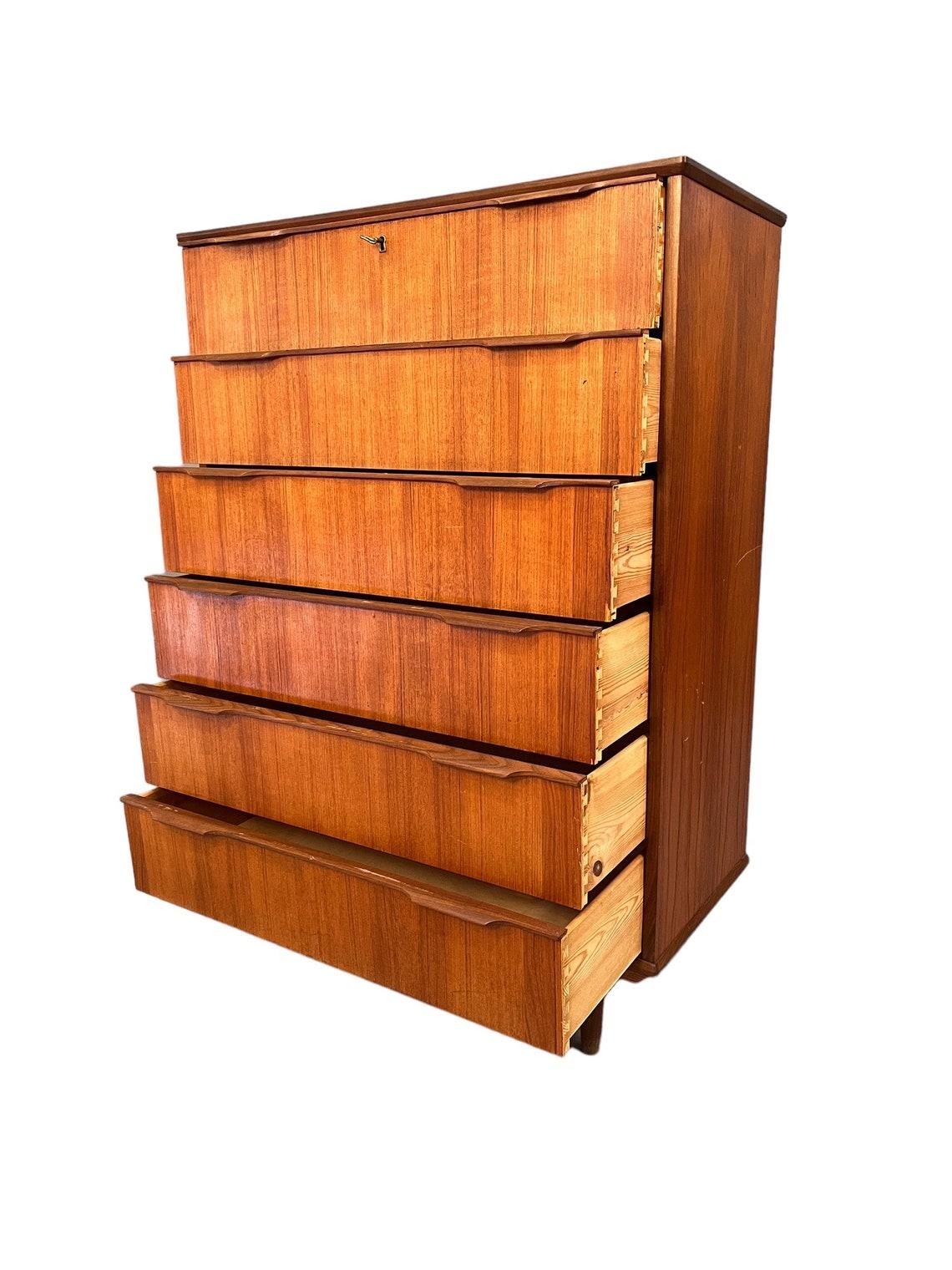 Mid-Century Modern Mid-Century Tall Dresser w/ 6 large drawers