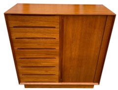 Midcentury Tall Dyrlund Teak Dresser Wardrobe 15-Drawer
