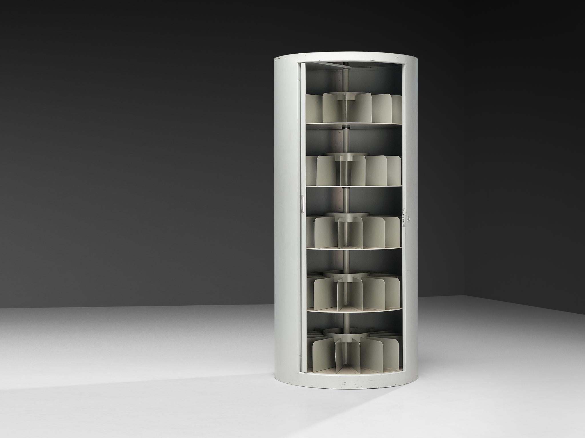 Mid-Century Tall Filing Archive Cabinet in Steel For Sale 1