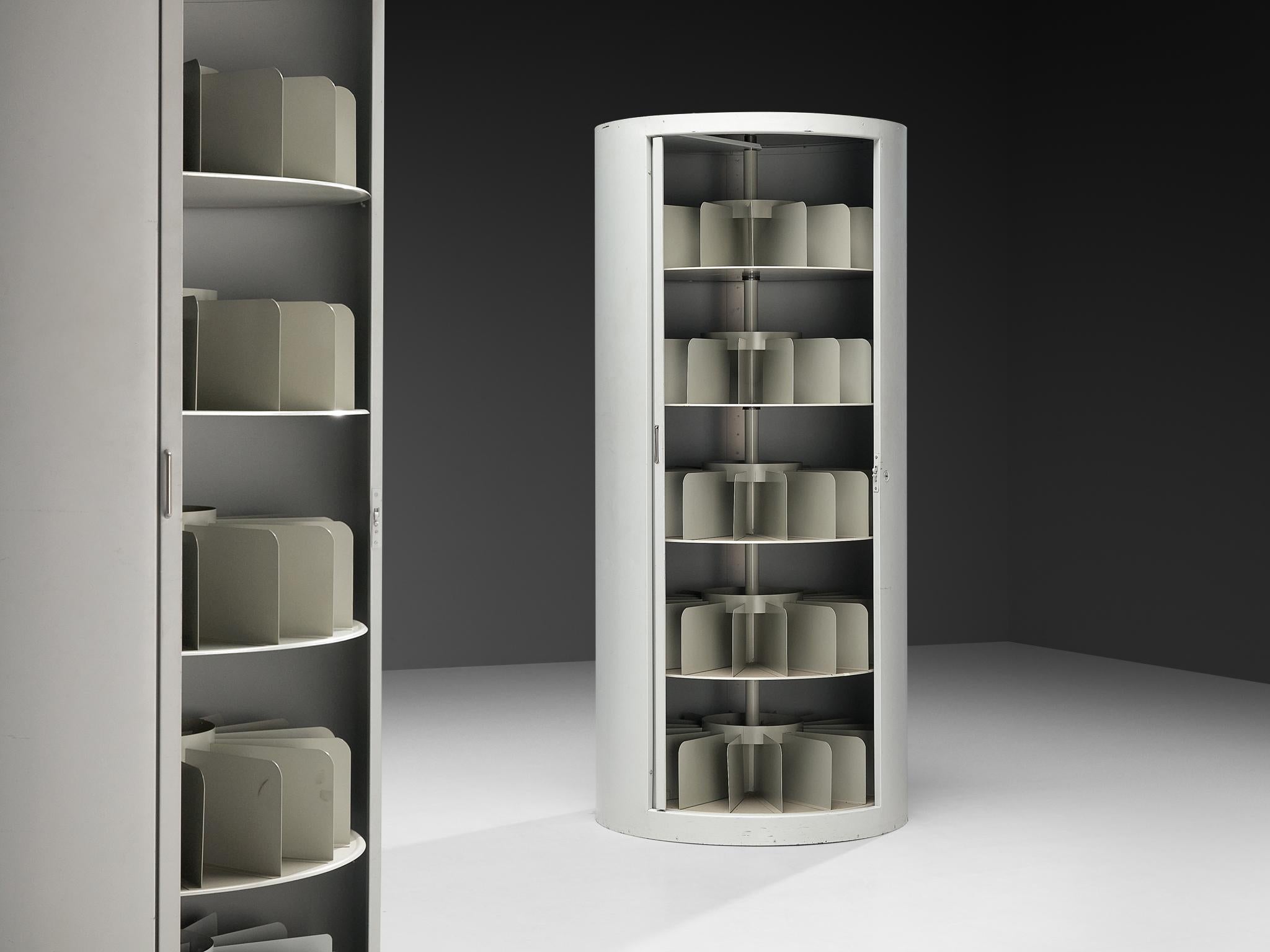Mid-Century Modern Mid-Century Tall Filing Archive Cabinets in Steel For Sale