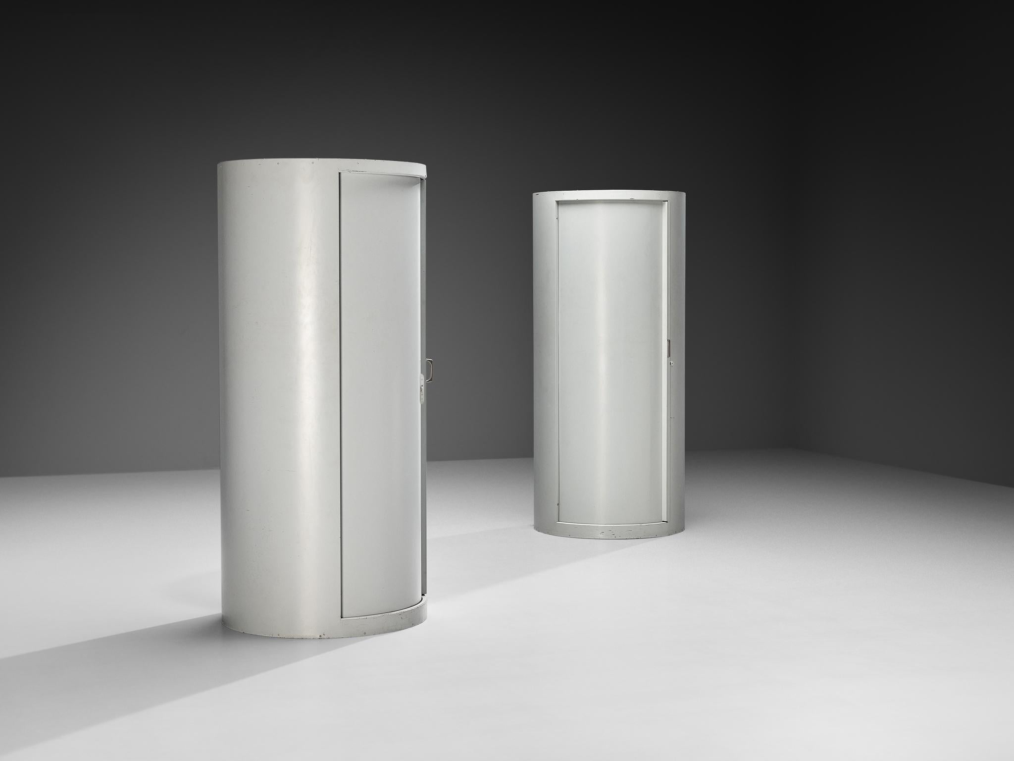 Metal Mid-Century Tall Filing Archive Cabinets in Steel For Sale