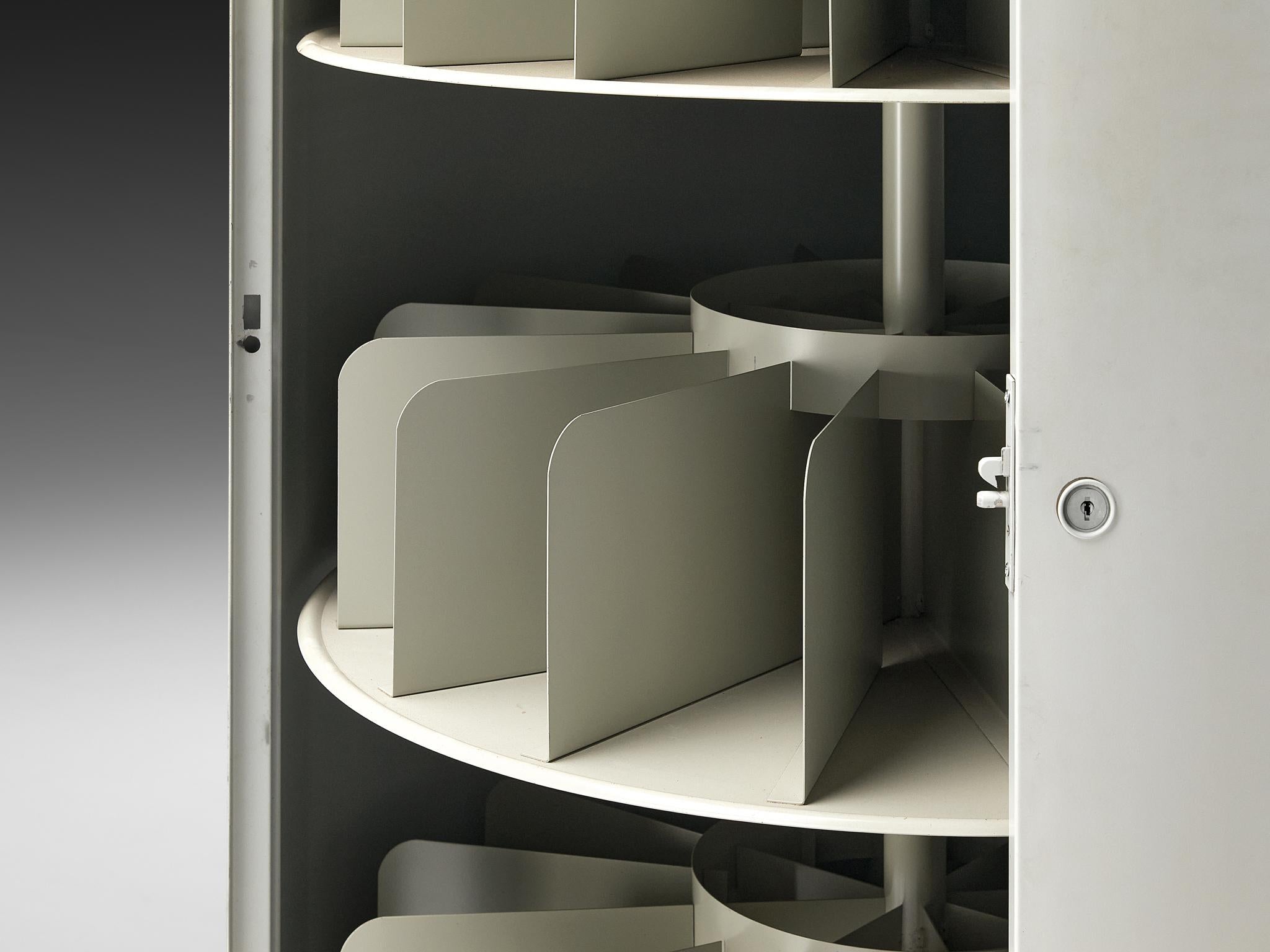 Mid-Century Tall Filing Archive Cabinets in Steel For Sale 2