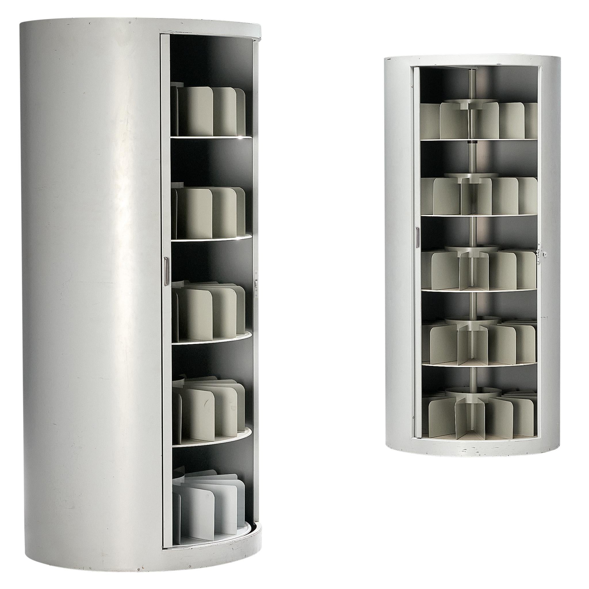 Mid-Century Tall Filing Archive Cabinets in Steel For Sale