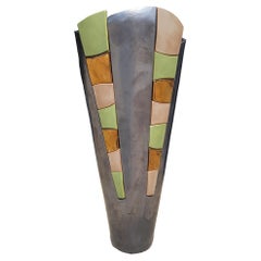 Mid-Century Tall French hand Made Pottery Vase