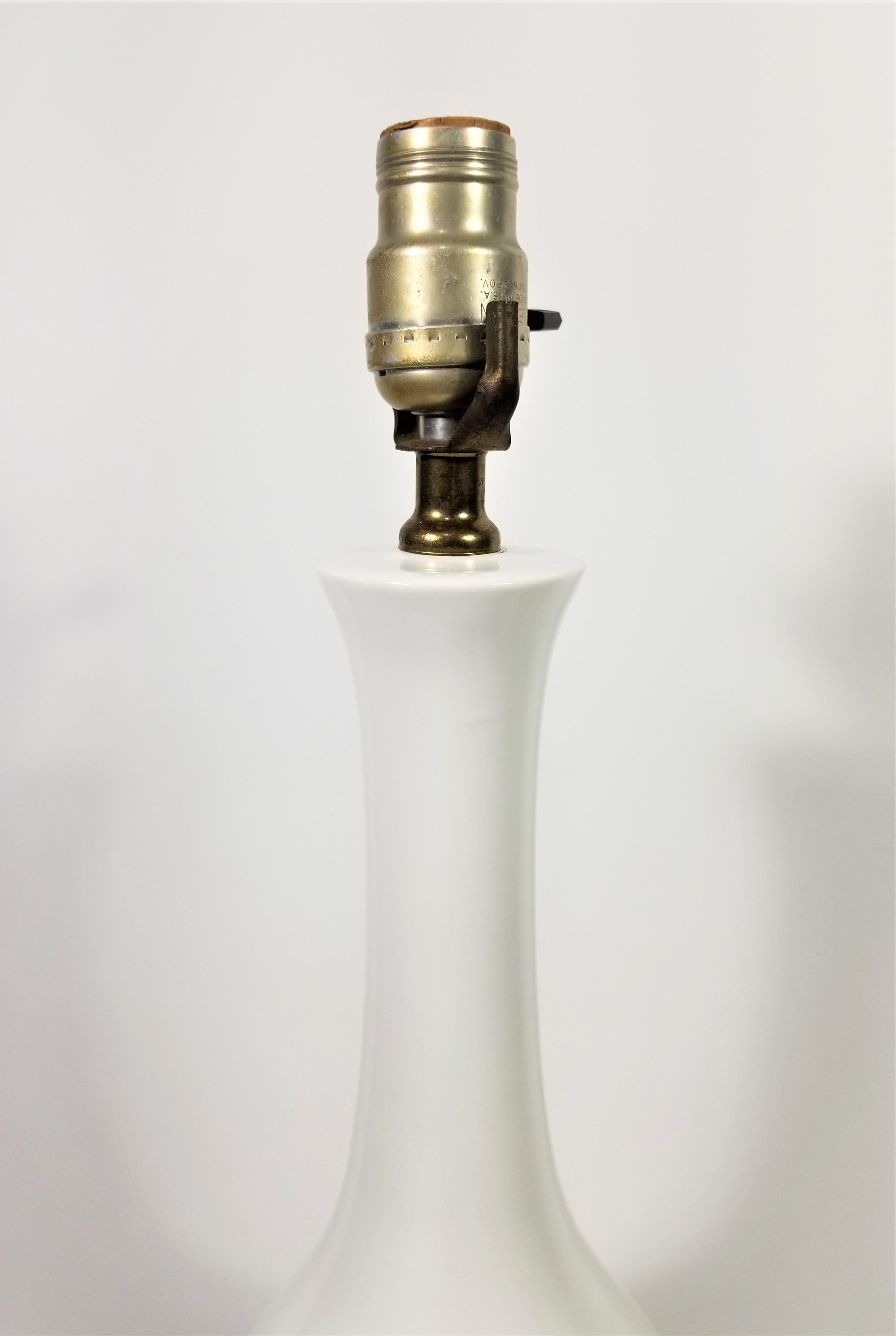 Mid Century Tall Glazed Ceramic Table Lamp In Good Condition For Sale In New York, NY