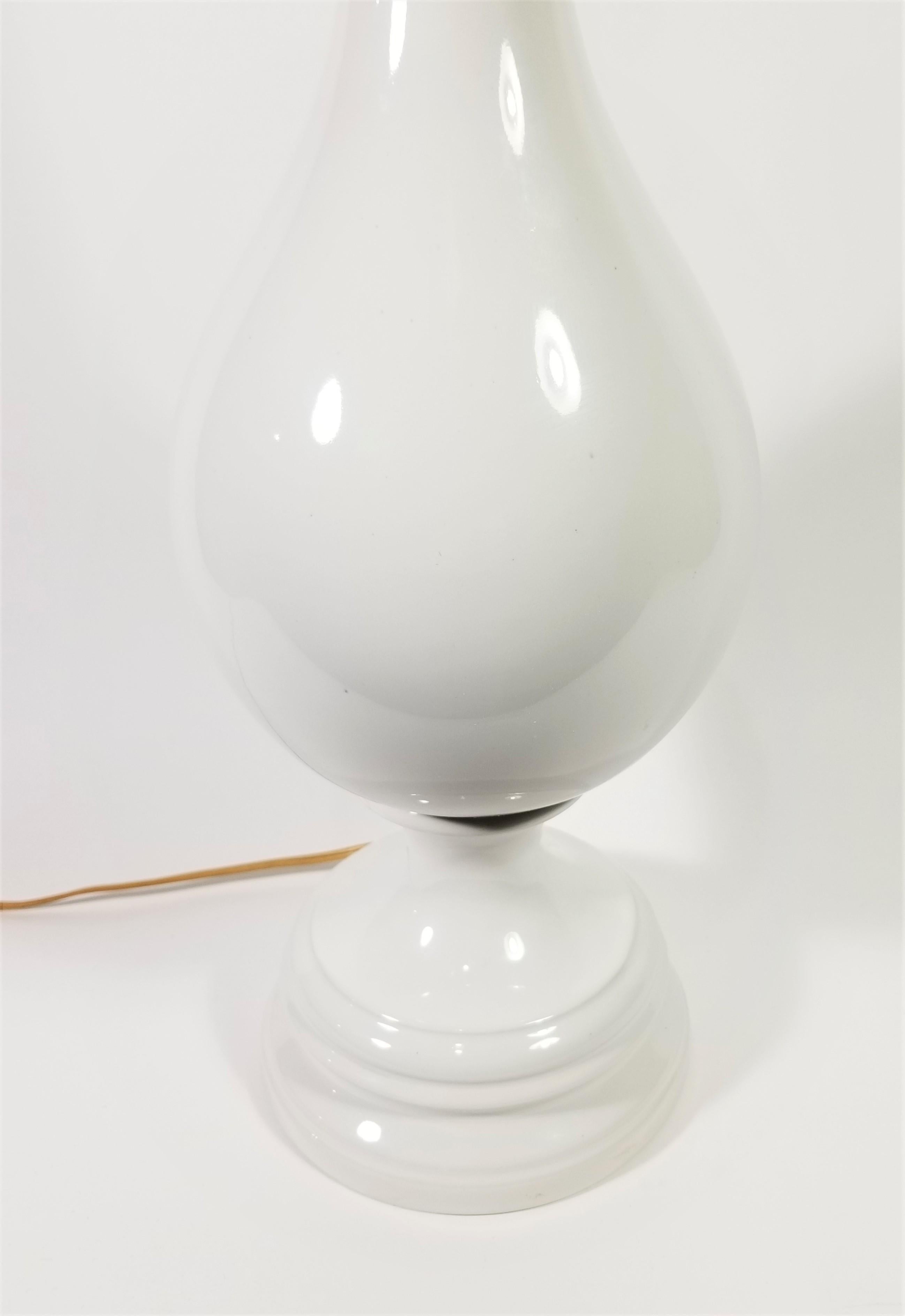 Mid Century Tall Glazed Ceramic Table Lamp For Sale 2