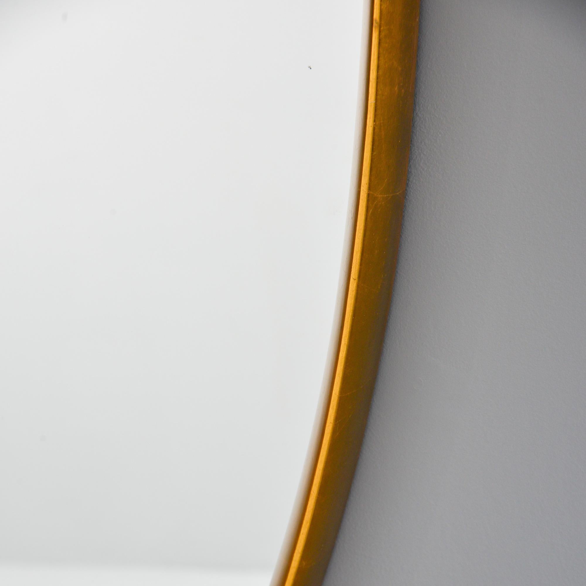Mid-Century Modern Midcentury Tall Oval Giltwood Framed Mirror