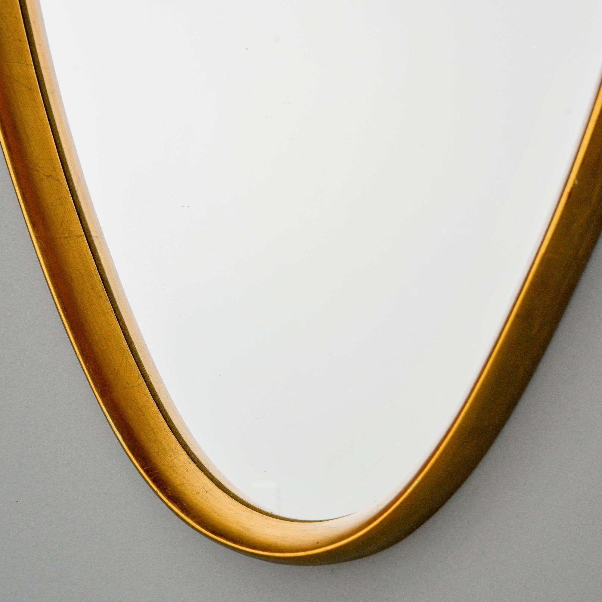 20th Century Midcentury Tall Oval Giltwood Framed Mirror