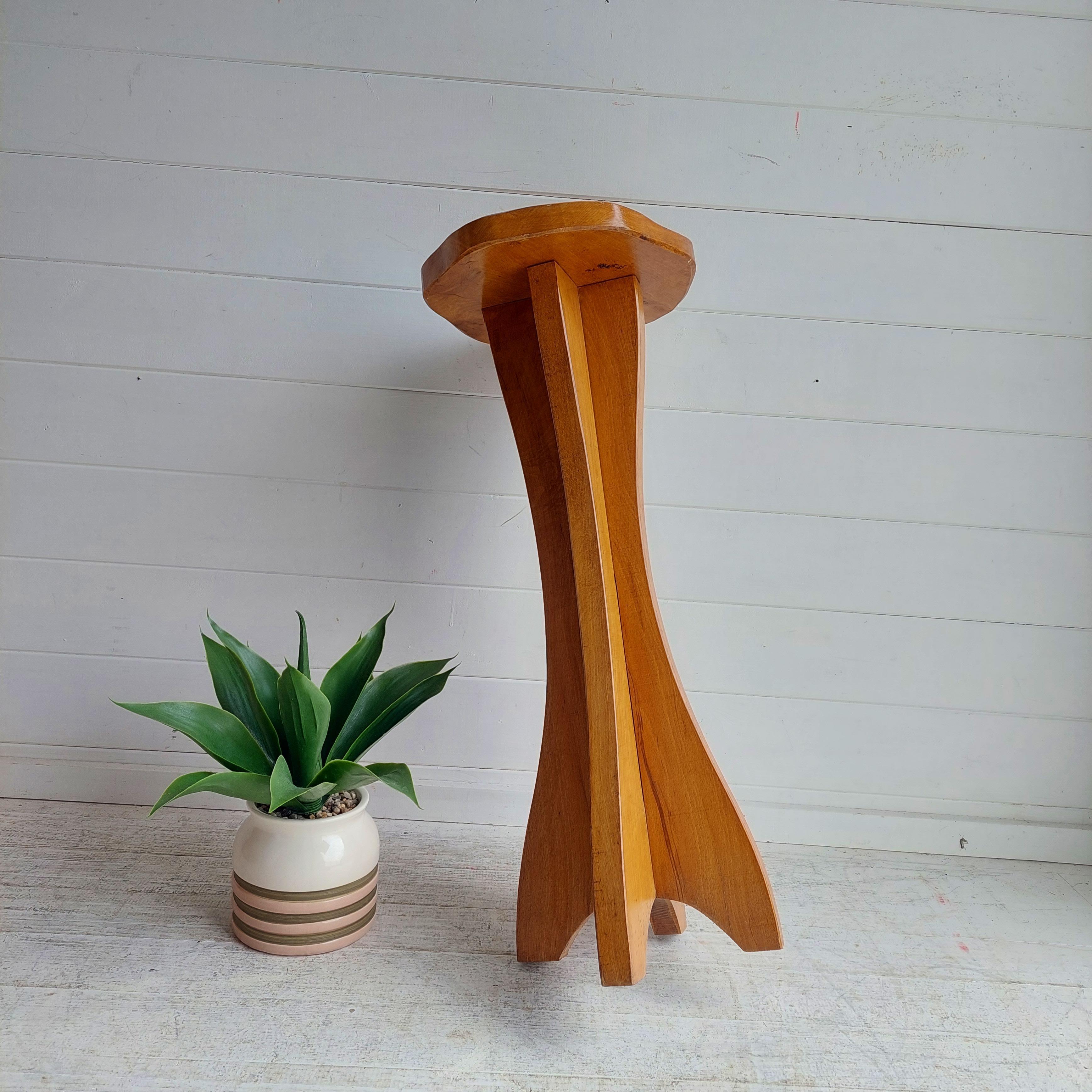 Mid Century Tall Side Table Gueridon Plant Holder Brutalist organic pedestal 50s For Sale 6