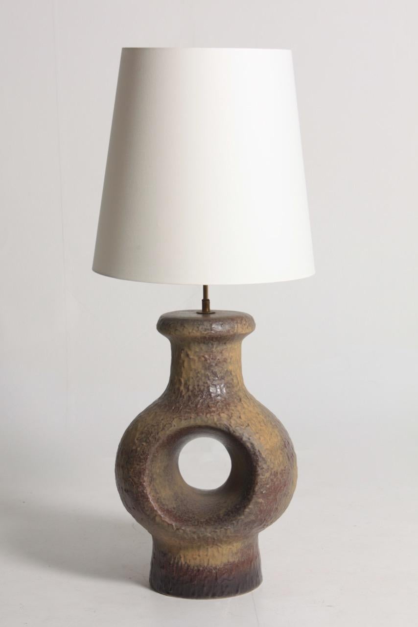 Midcentury Tall Table Lamp in Ceramic, 1960 In Good Condition In Lejre, DK
