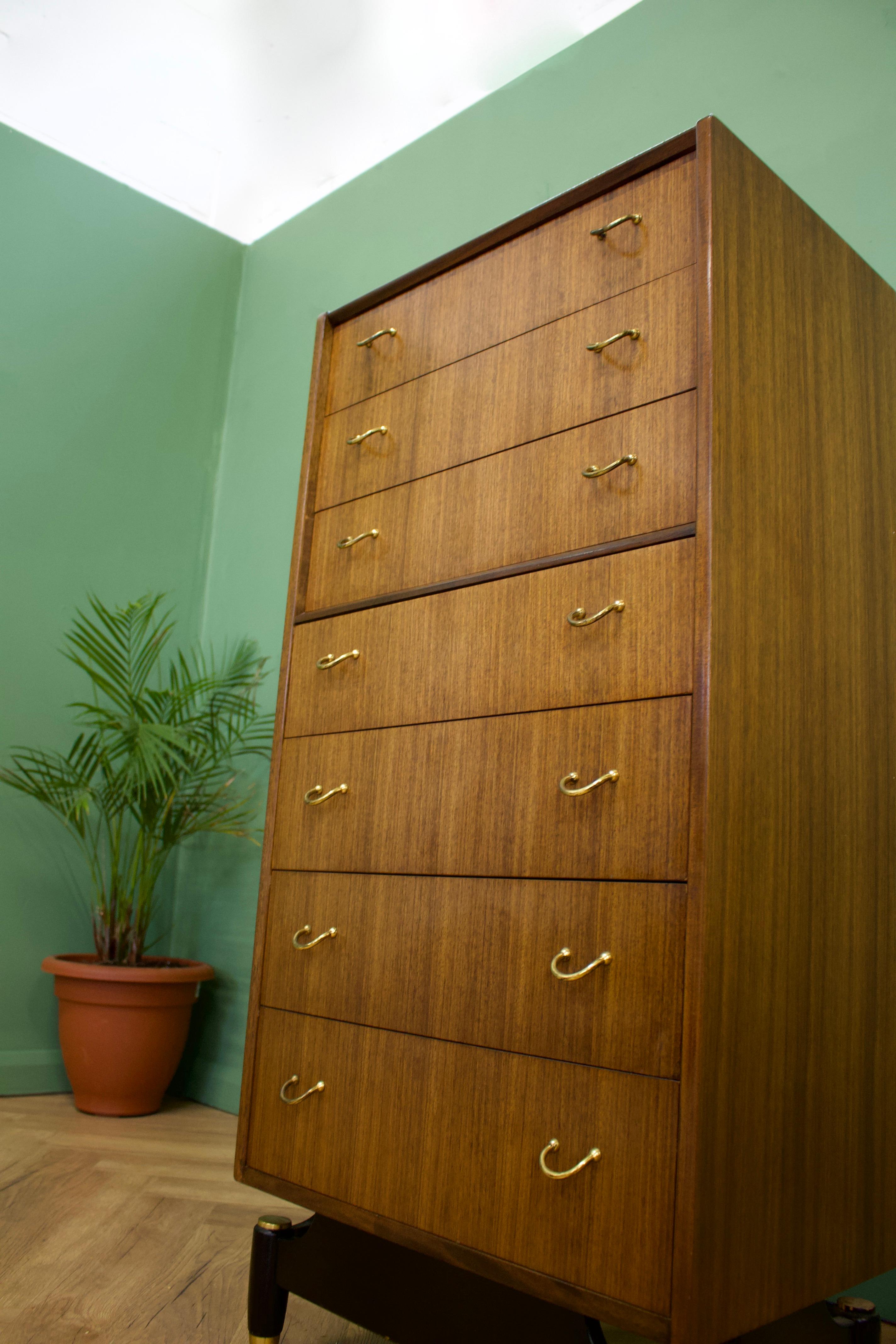European Midcentury Tallboy Chest of Drawers from G Plan, 1950s