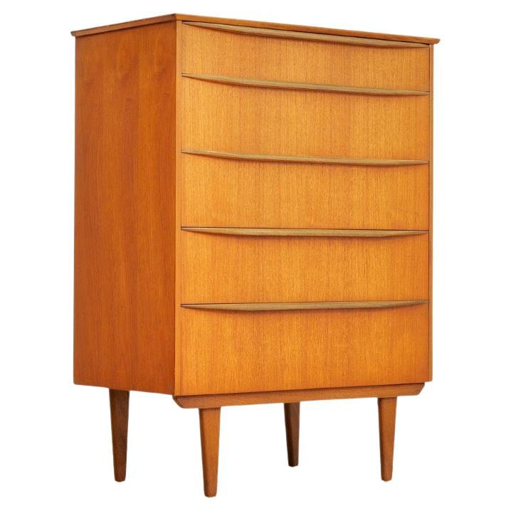 Mid Century Tallboy Teak Dresser